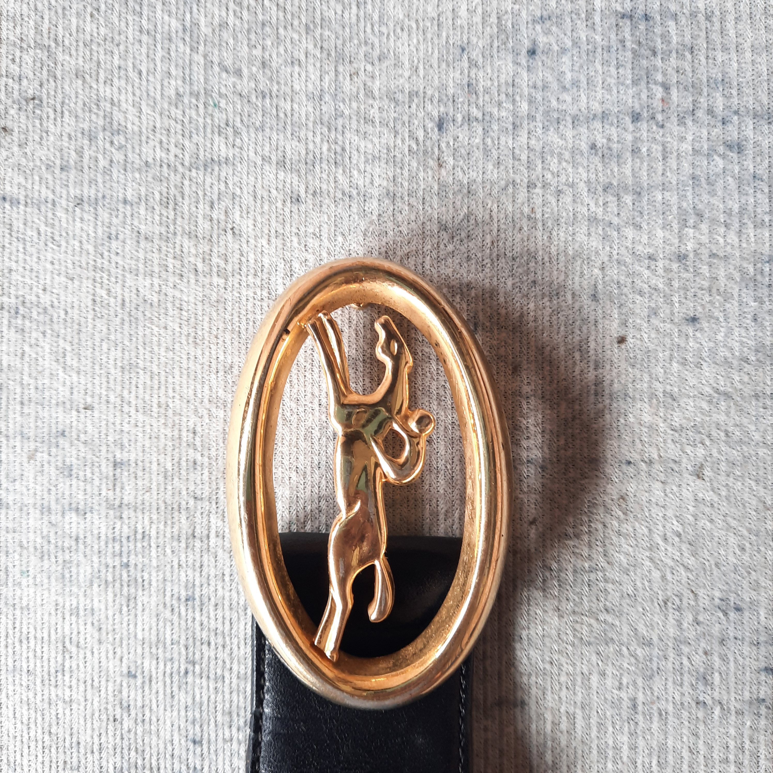 Longchamp 🐎 Vintage 80s longchamp big logo buckle belt Size ONE SIZE - 3 Thumbnail