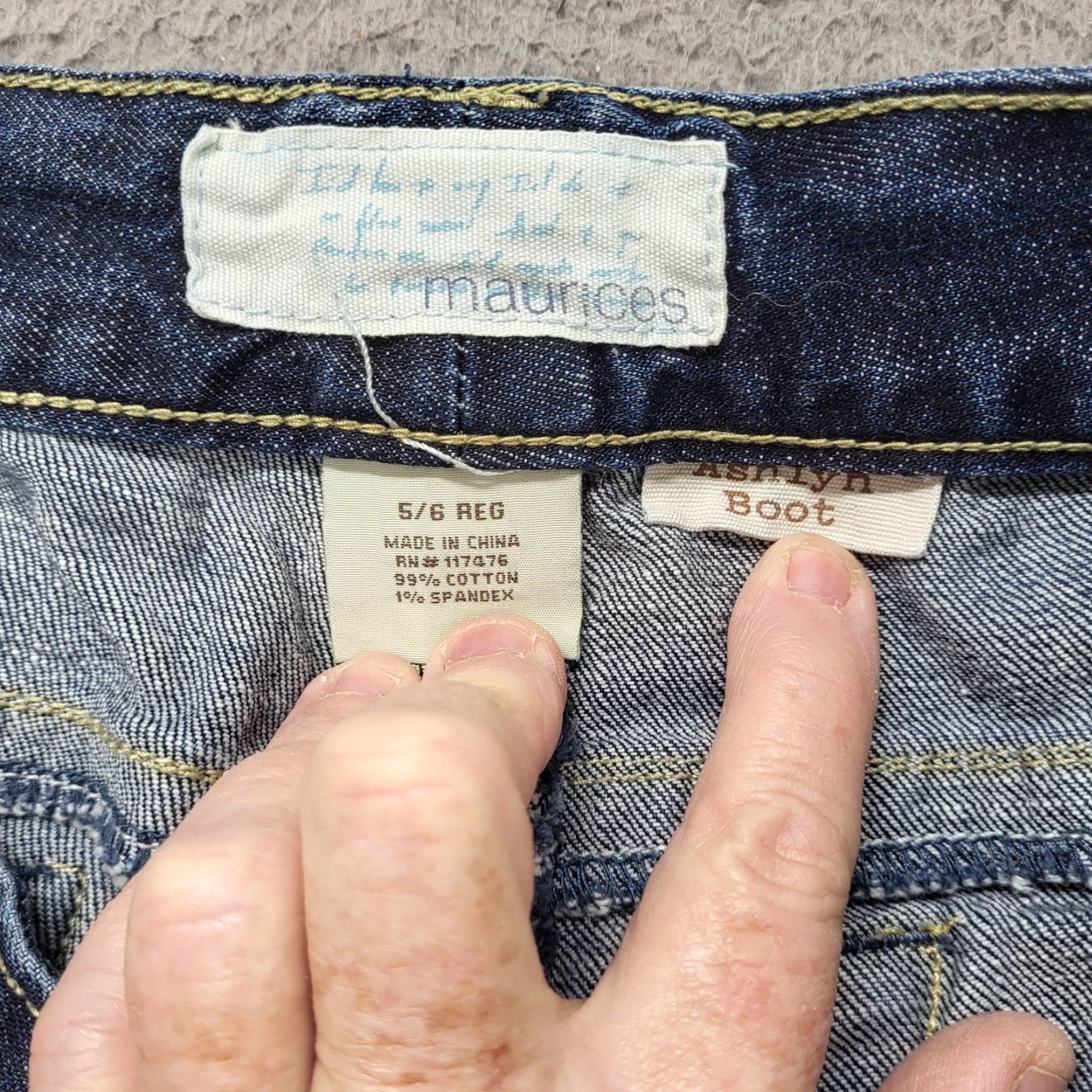 Vintage Maurices Ashlyn Bootcut Jeans Women's 5/6R Blue Stretch Denim Distressed Jeans Size 27" / US 4 / IT 40 - 2 Thumbnail