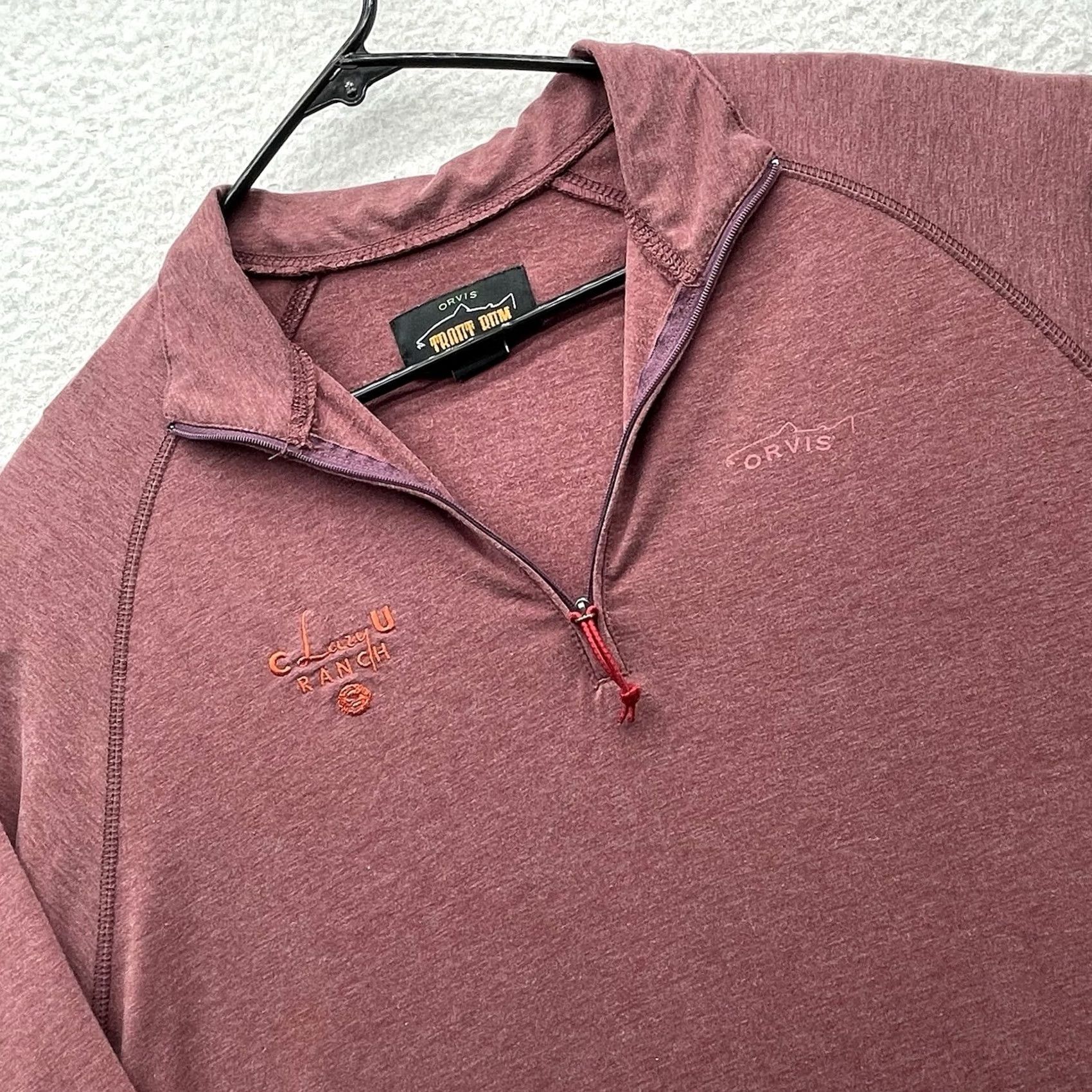 Orvis Orvis Trout Bum Sweatshirt Mens Small S Red 1/4 Zip Performance C Lazy U Ranch Size US L / EU 52-54 / 3 - 2 Thumbnail