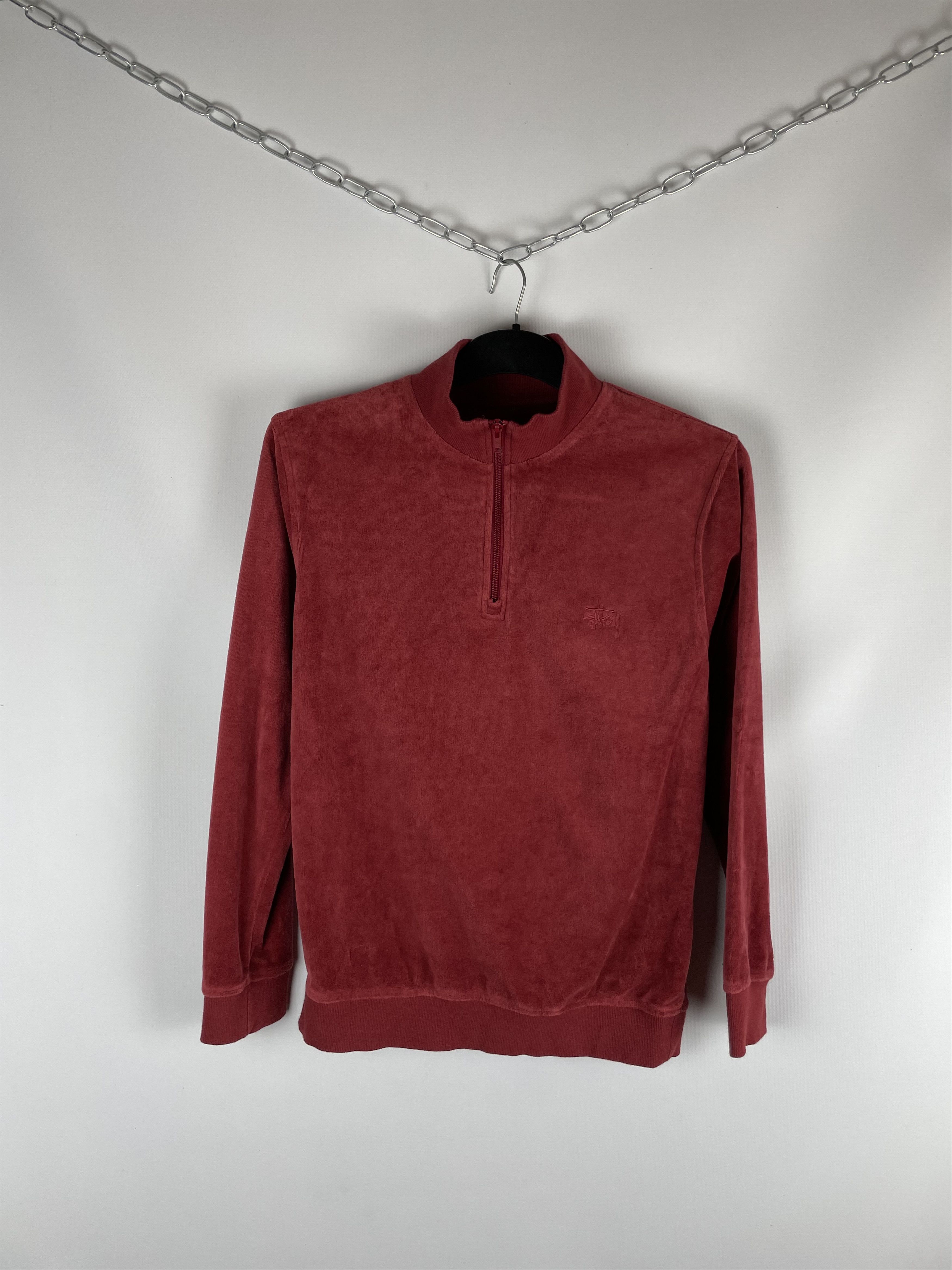 Stussy Vintage 90's Stussy 1/3 Velour Zip Sweatshirt Size US S / EU 44-46 / 1 - 1 Thumbnail