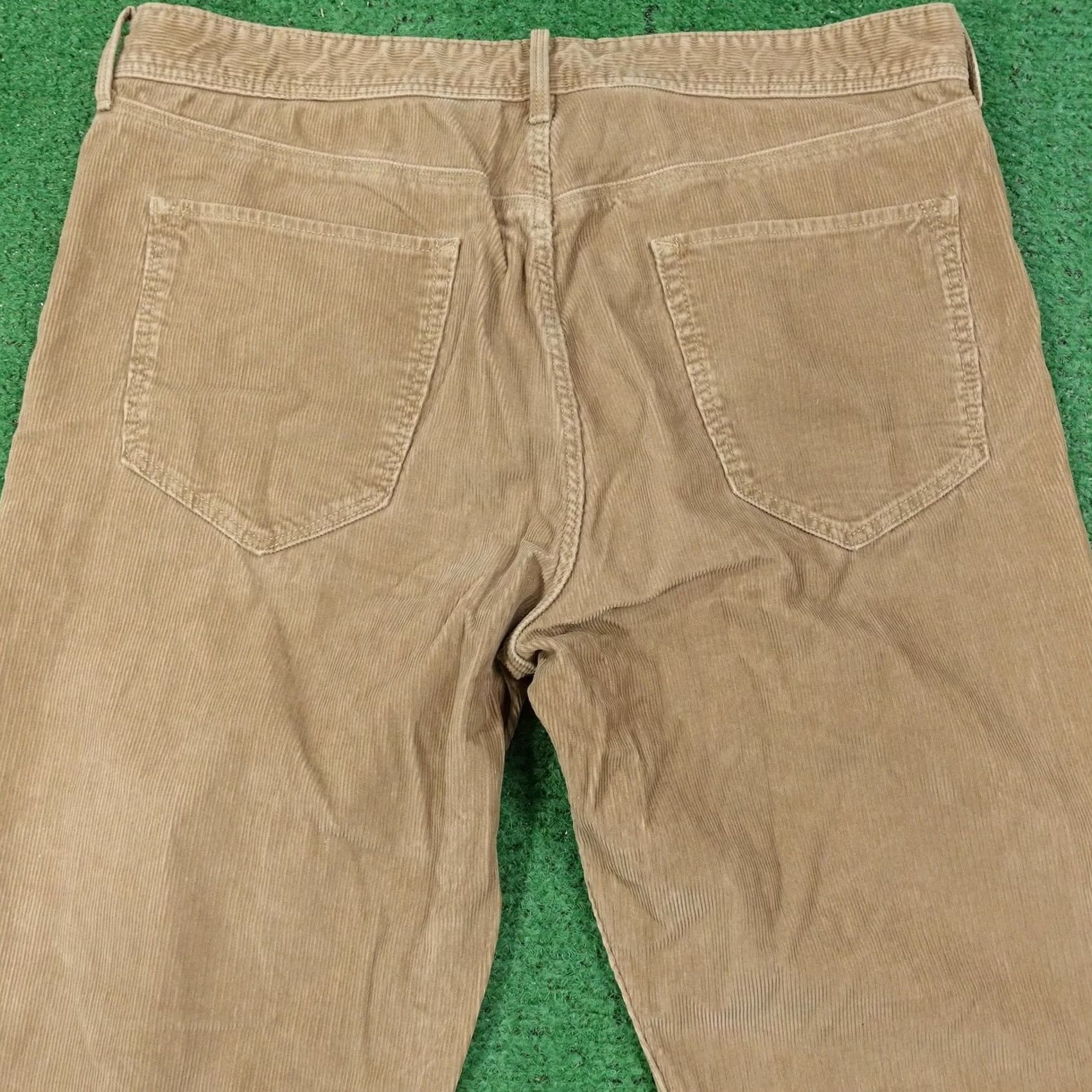 Banana Republic Banana Republic Khakis Pants Mens 34x34 Beige Corduroy Pima Cotton 5-Pocket Straight Fit Front Zip Size US 35 - 5 Thumbnail