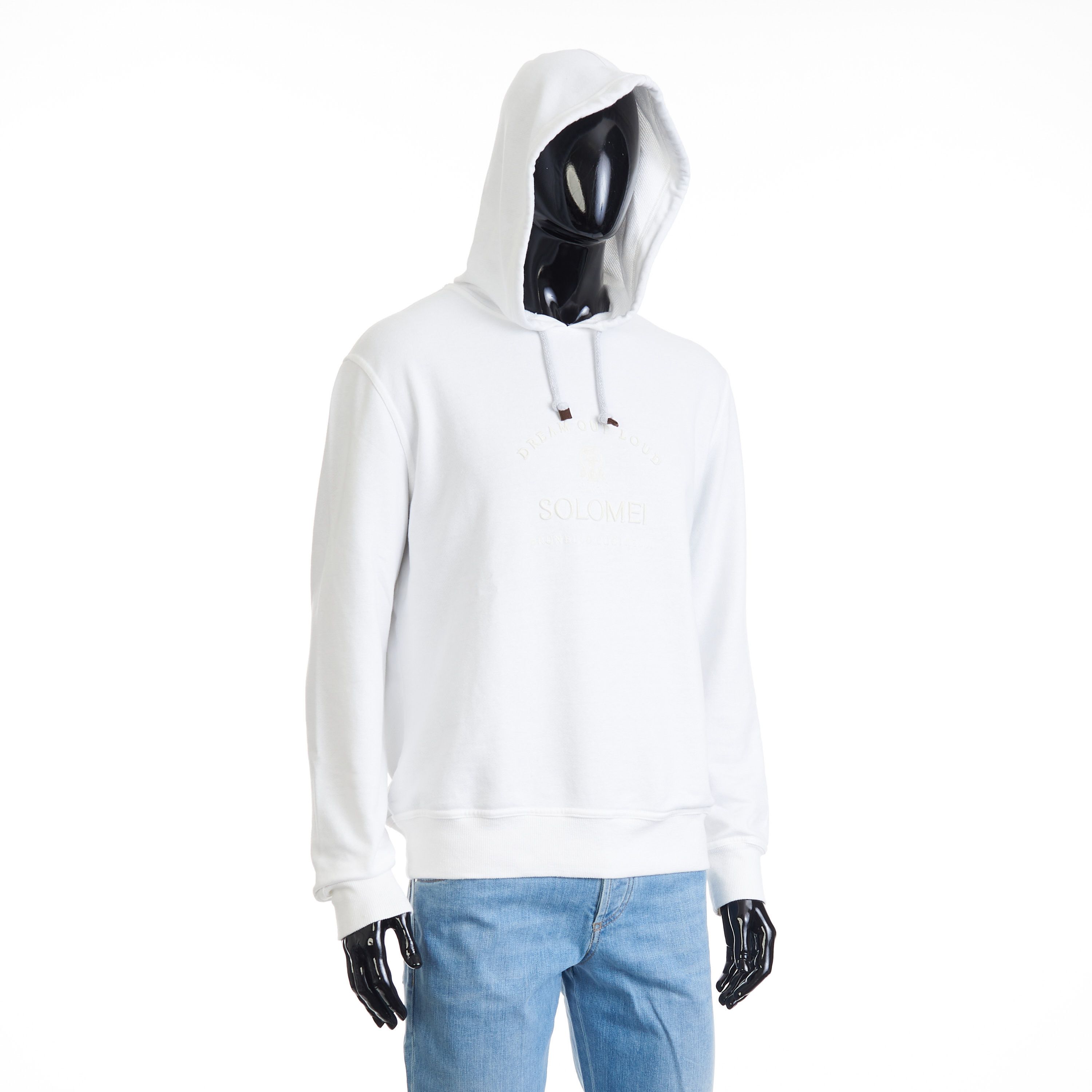 Brunello Cucinelli White Hooded Sweatshirt - Logo Embroidery, French Terry Size US XL / EU 56 / 4 - 16 Thumbnail