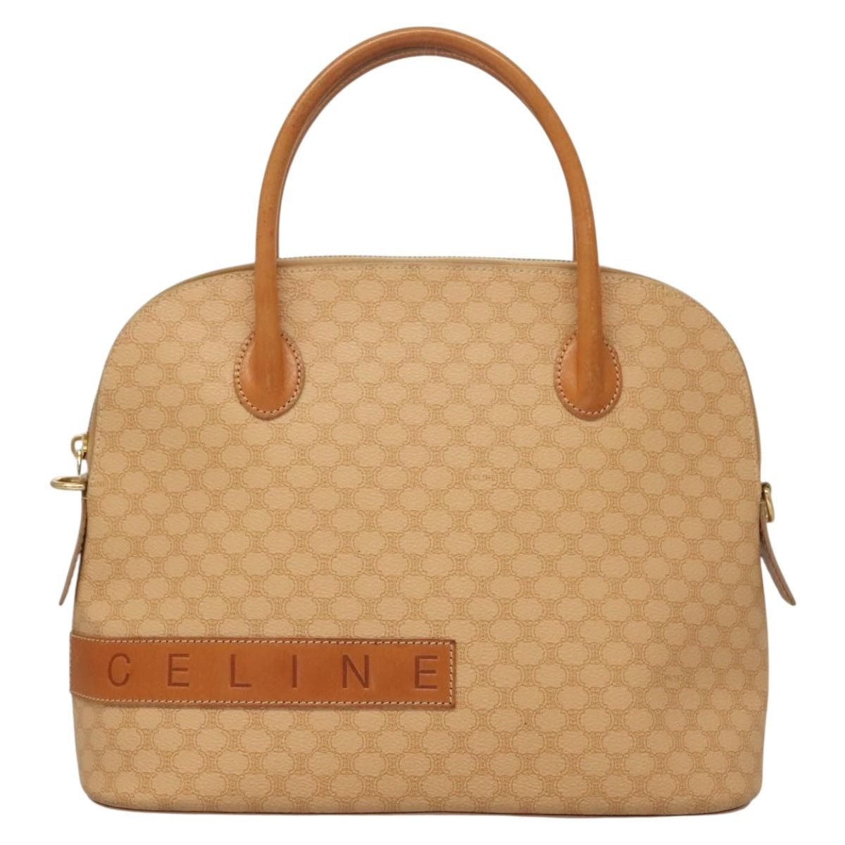 Celine CELINE Macadam Canvas Hand Bag Pvc Leather Beige Size ONE SIZE - 2 Thumbnail