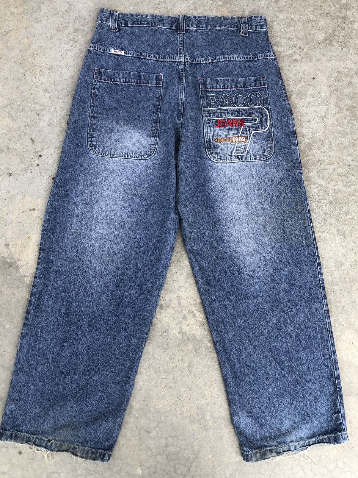Japanese Brand Vintage Paco Embroidered Jeans Baggy Jeans Hip Hop Size US 36 / EU 52 - 2 Thumbnail