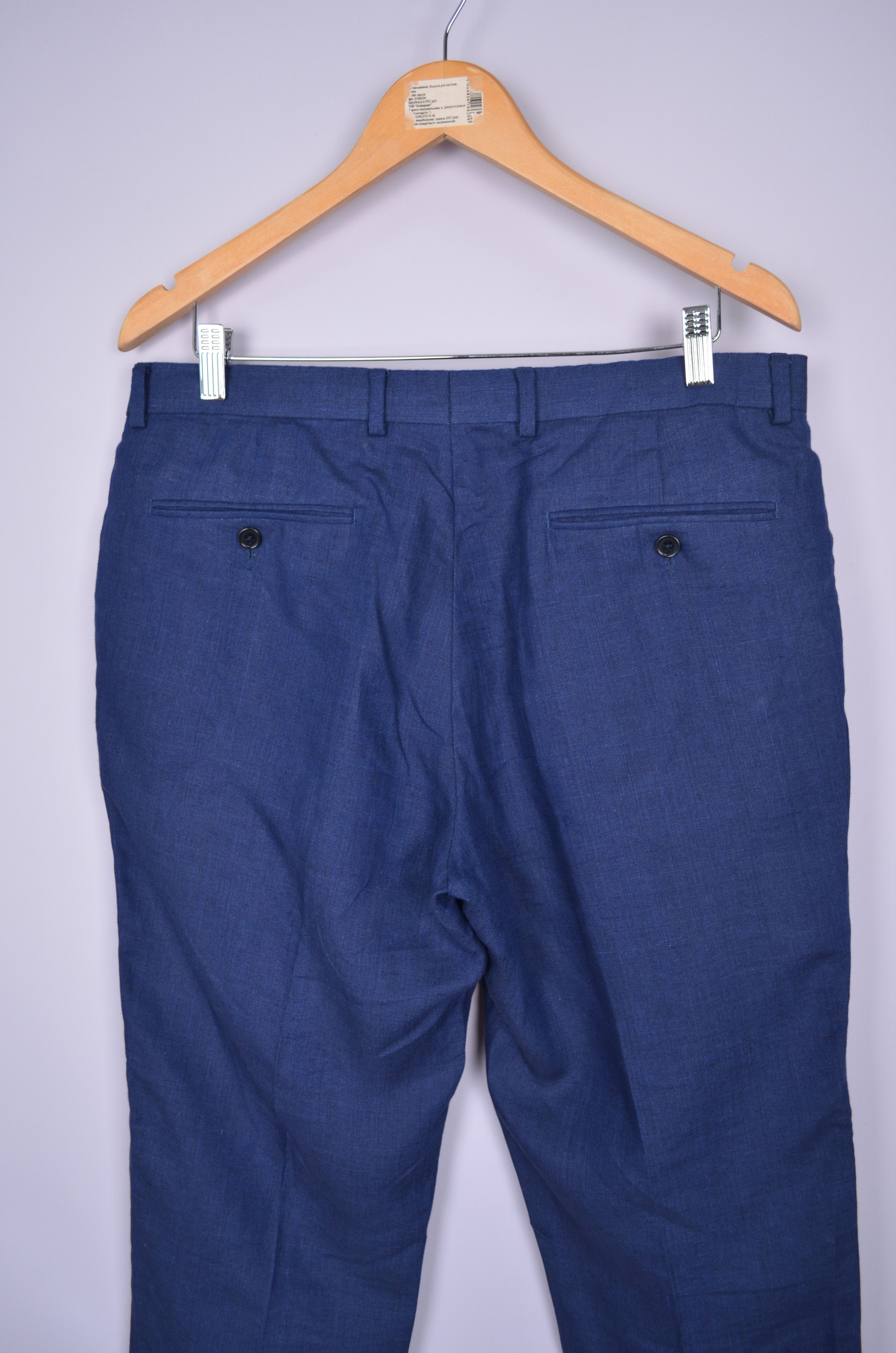 Designer × New & Lingwood New & Lingwood Navy Pleated Linen Pants Trousers W34 L32 Size US 34 / EU 50 - 9 Thumbnail