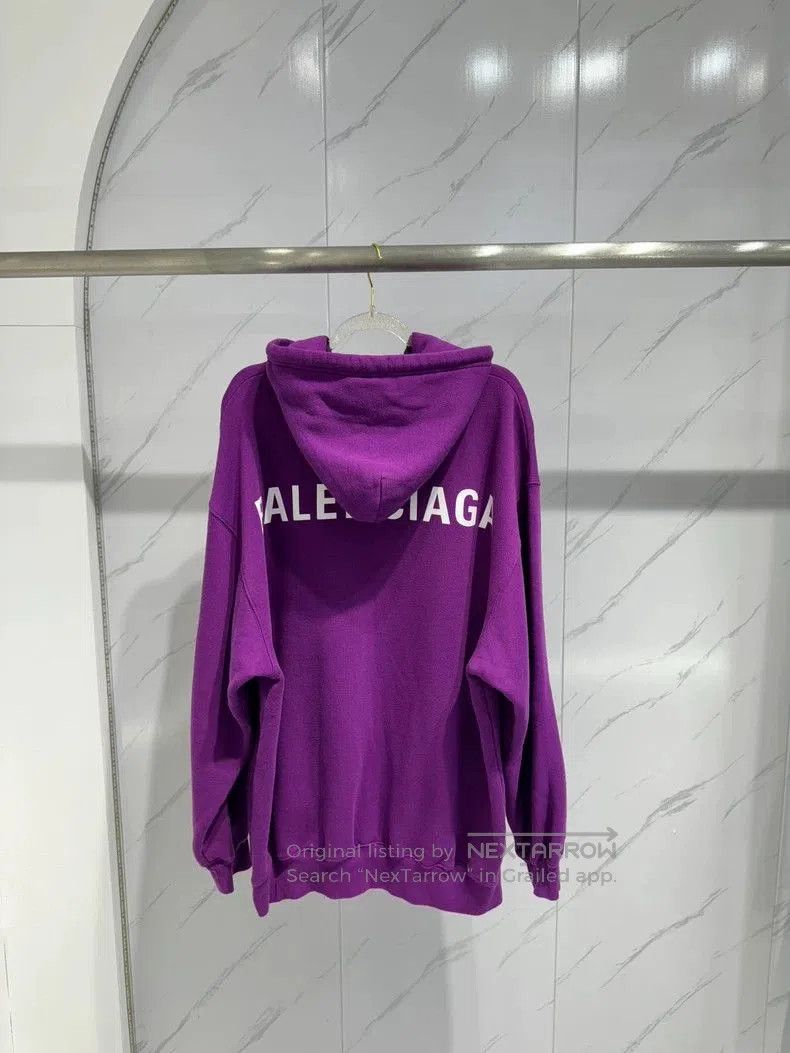 Balenciaga Balenciaga Purple Logo Back Hoodie S. Size US S / EU 44-46 / 1 - 2 Thumbnail