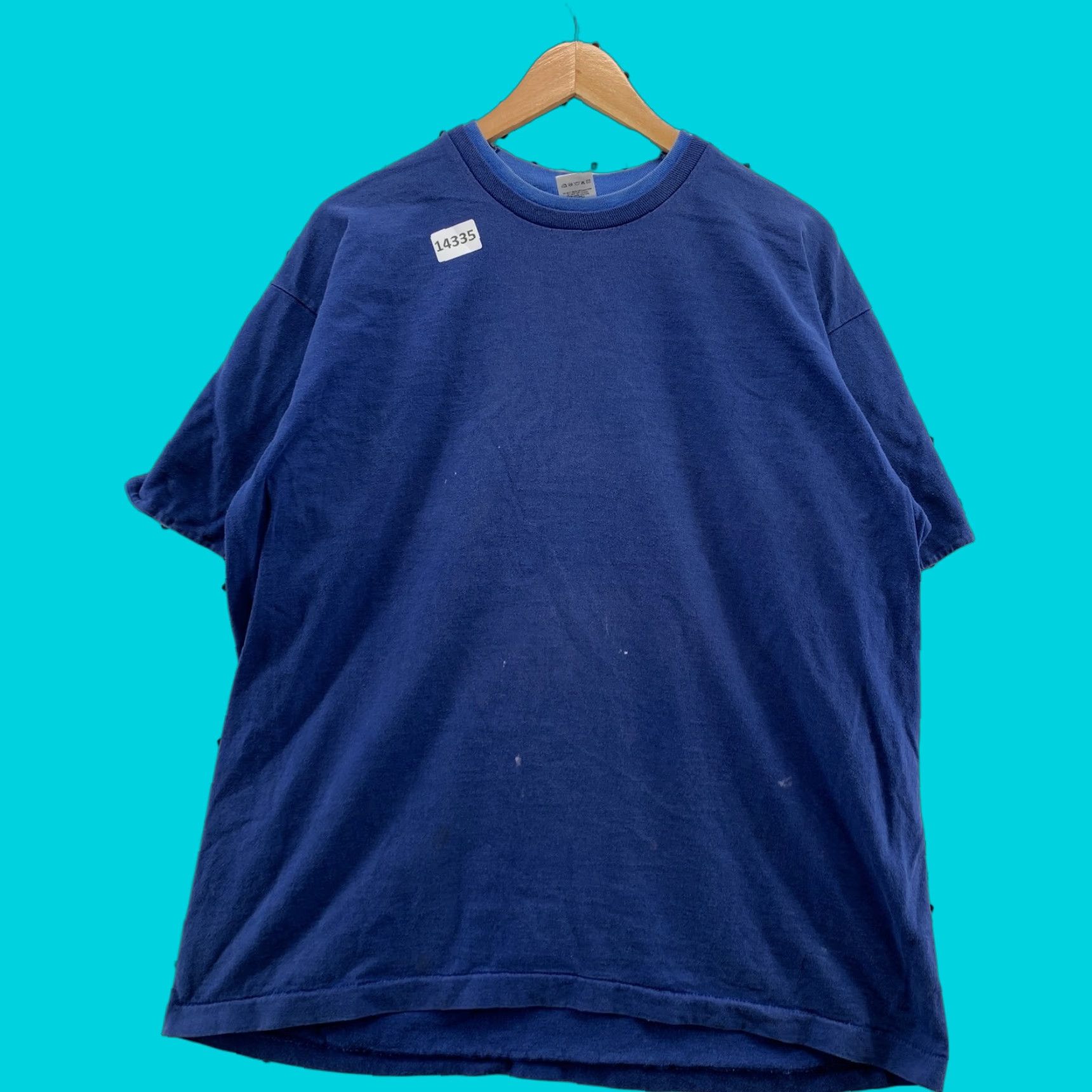 Fruit Of The Loom VINTAGE Fruit Of The Loom Crew Neck Blue Short Sleeve XL VTG unisex Adults 80s 90s T-Shirt Size US 36 / EU 52 - 1 Thumbnail