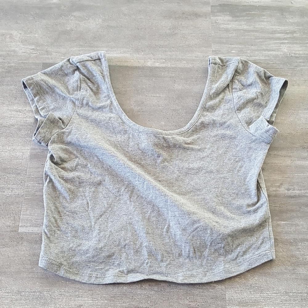 Designer Grey Basic Cropped Bozzolo Short Sleeve Size L / US 10 / IT 46 - 1 Thumbnail