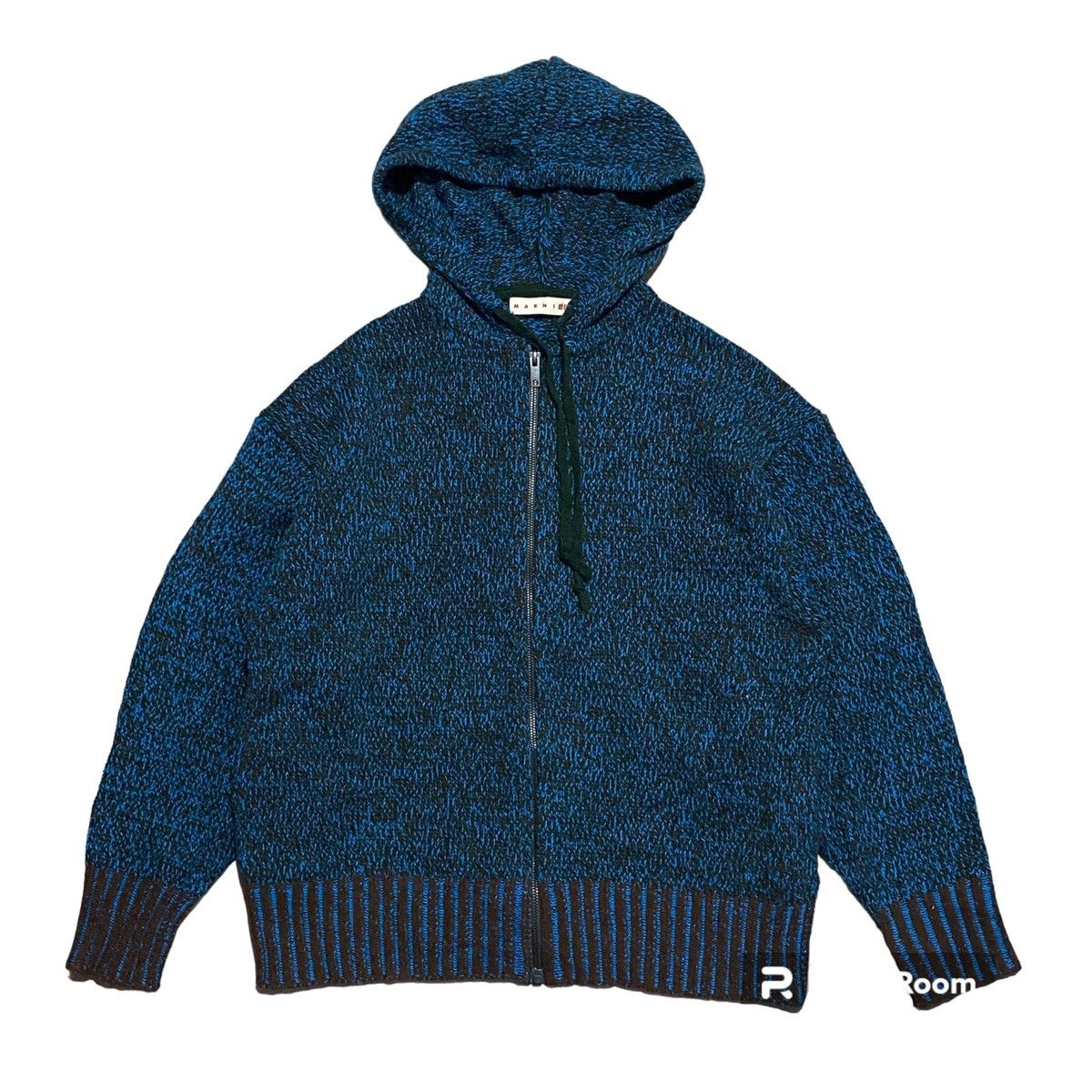 image of Marni Uniqlo Knit Hoodie in Blue, Men's (Size Medium)