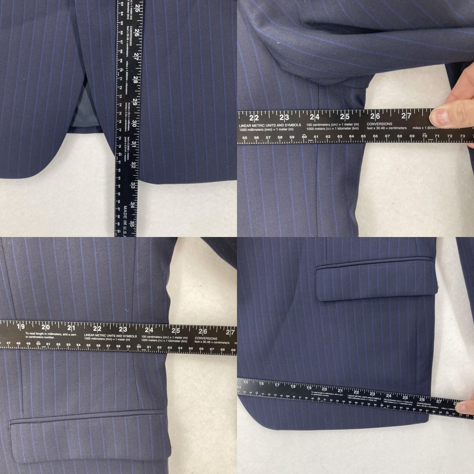 Ralph Lauren Lauren Ralph Lauren Blazer Mens 48R Navy Pinstripe Wool Two-Button Double Vent Suit Jacket Elegance Womens Mens? No - Mens Size 48R - 8 Thumbnail