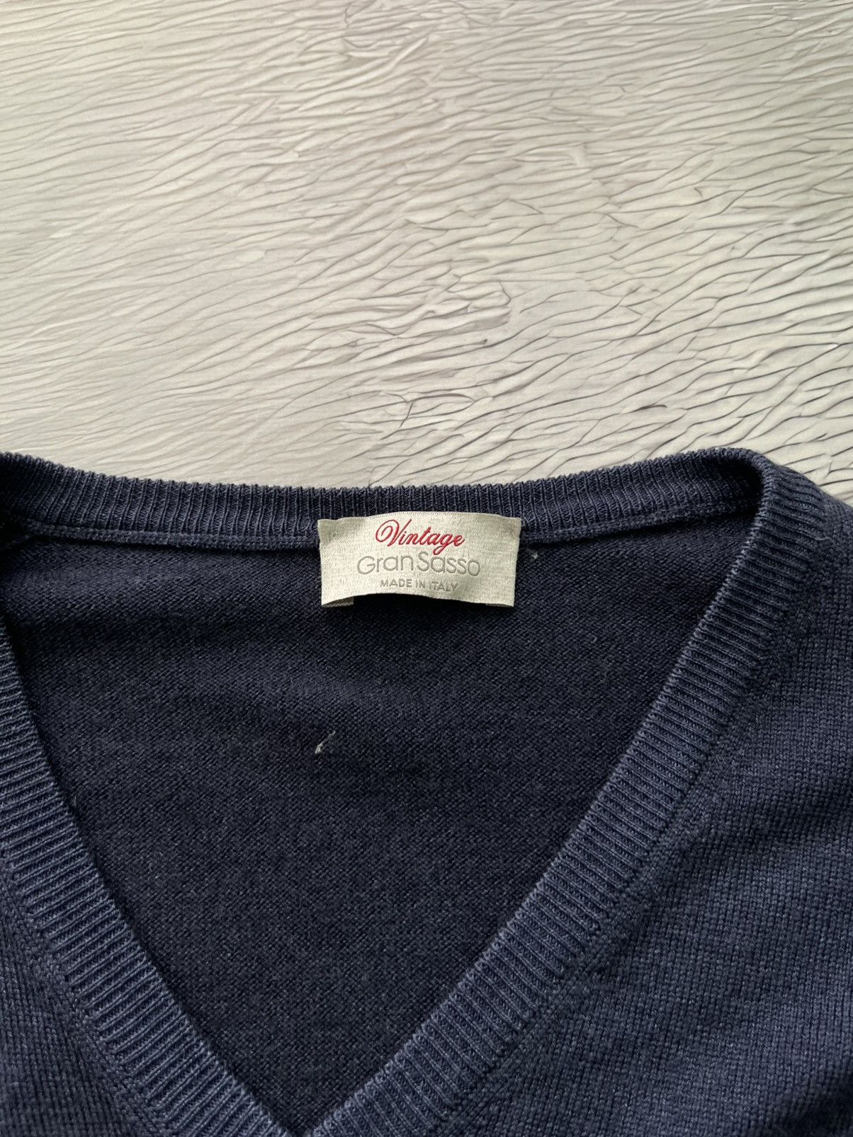 Gran Sasso Vintage Gran Sasso Wool V-Neck Sweater Blue Size US L / EU 52-54 / 3 - 4 Thumbnail