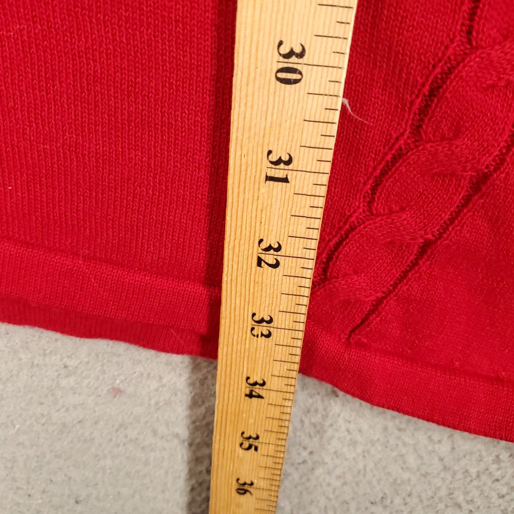 Vintage Catherines Blouse Tunic Womens 2X Red Knit 100% Cotton Long Sleeve V-Neck Casual Shirt Mens? Size XXL / US 16-18 / IT 52-54 - 3 Thumbnail
