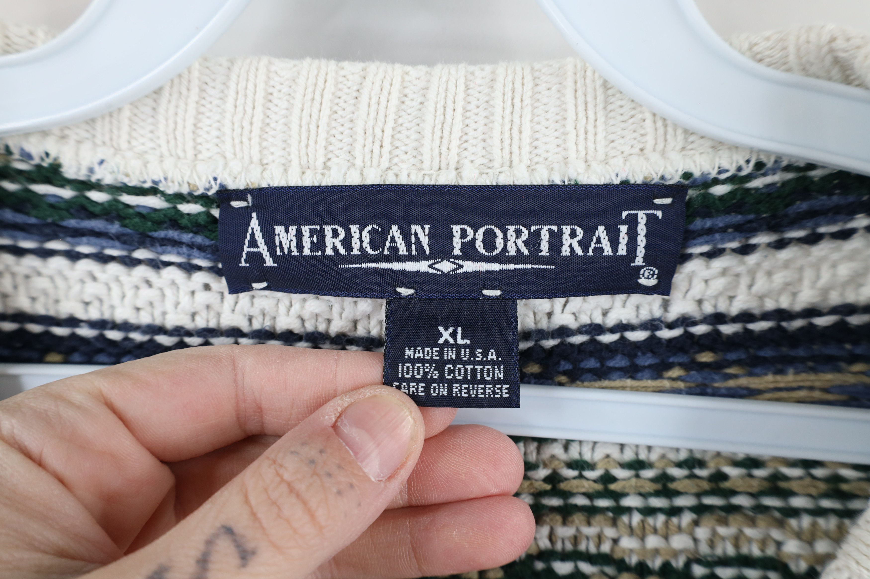 Vintage Vintage 90s Streetwear Knit Fair Isle Crewneck Sweater USA Size US XL / EU 56 / 4 - 4 Thumbnail