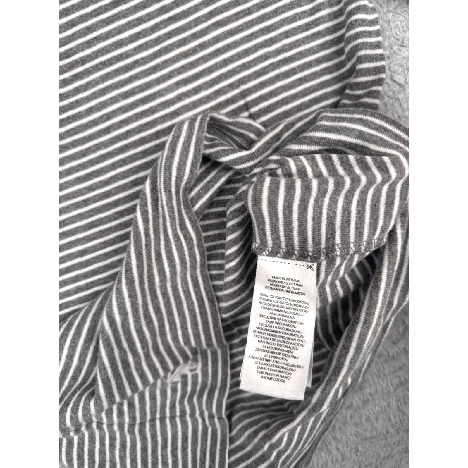 Polo Ralph Lauren Polo Ralph Lauren Shirt Women Small Petite Gray Stripe Crew Short Sleeve READ Size S / US 4 / IT 40 - 7 Thumbnail