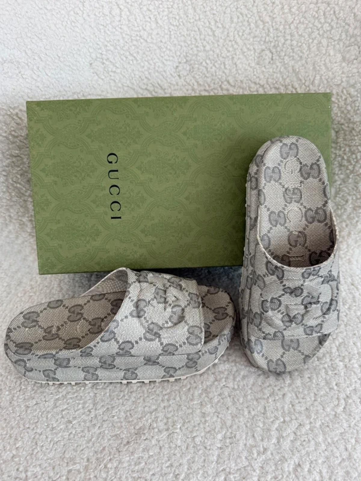 Gucci Gucci GG monogram platform slides Size US 8 / IT 38 - 2 Thumbnail