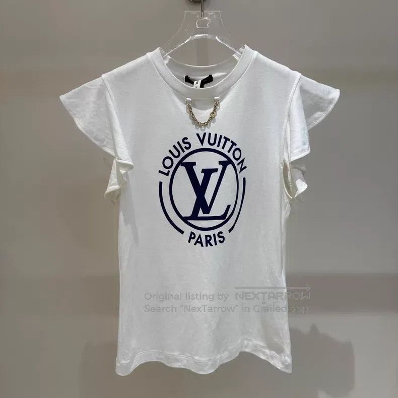 Louis Vuitton Louis Vuitton By The Pool White Ruffle Sleeve Monogrammed Size XS / US 0-2 / IT 36-38 - 1 Thumbnail