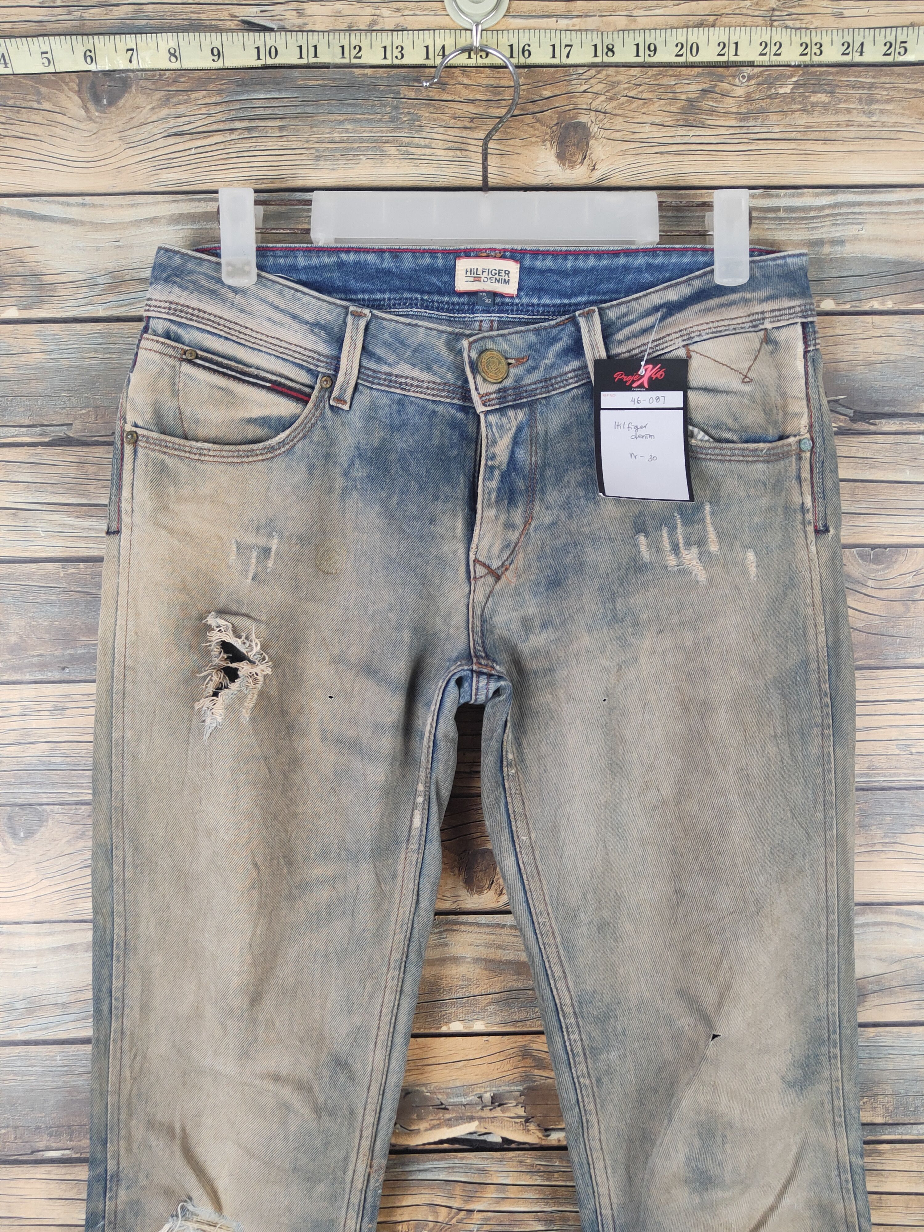 Tommy Hilfiger DL Tommy Hilfiger Blue Distressed Ripped Jeans #46-087 Size 28" / US 6 / IT 42 - 2 Thumbnail