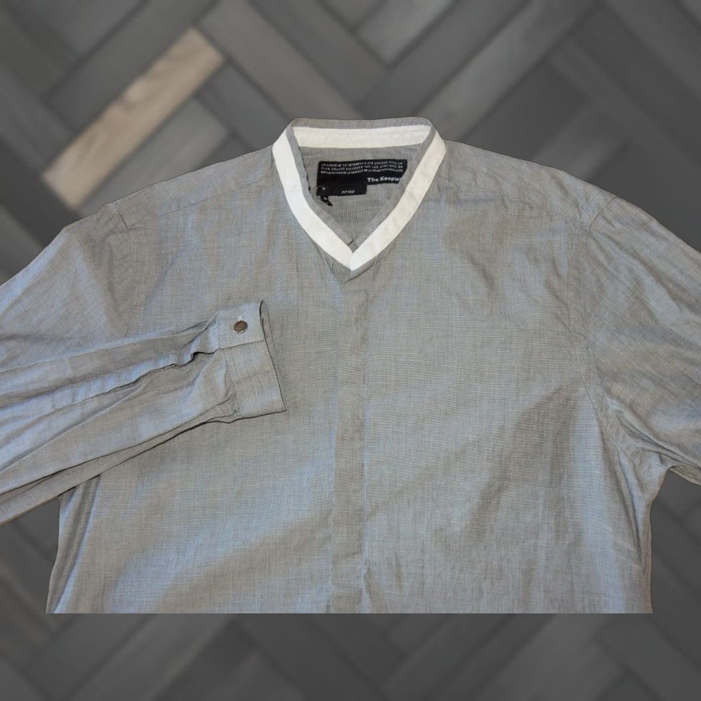 The Kooples VINTAGE The Kooples Button-Up Shirt Men's Slim Fit Size S Gray Long Sleeve Mandarin Collar Size US S / EU 44-46 / 1 - 1 Thumbnail