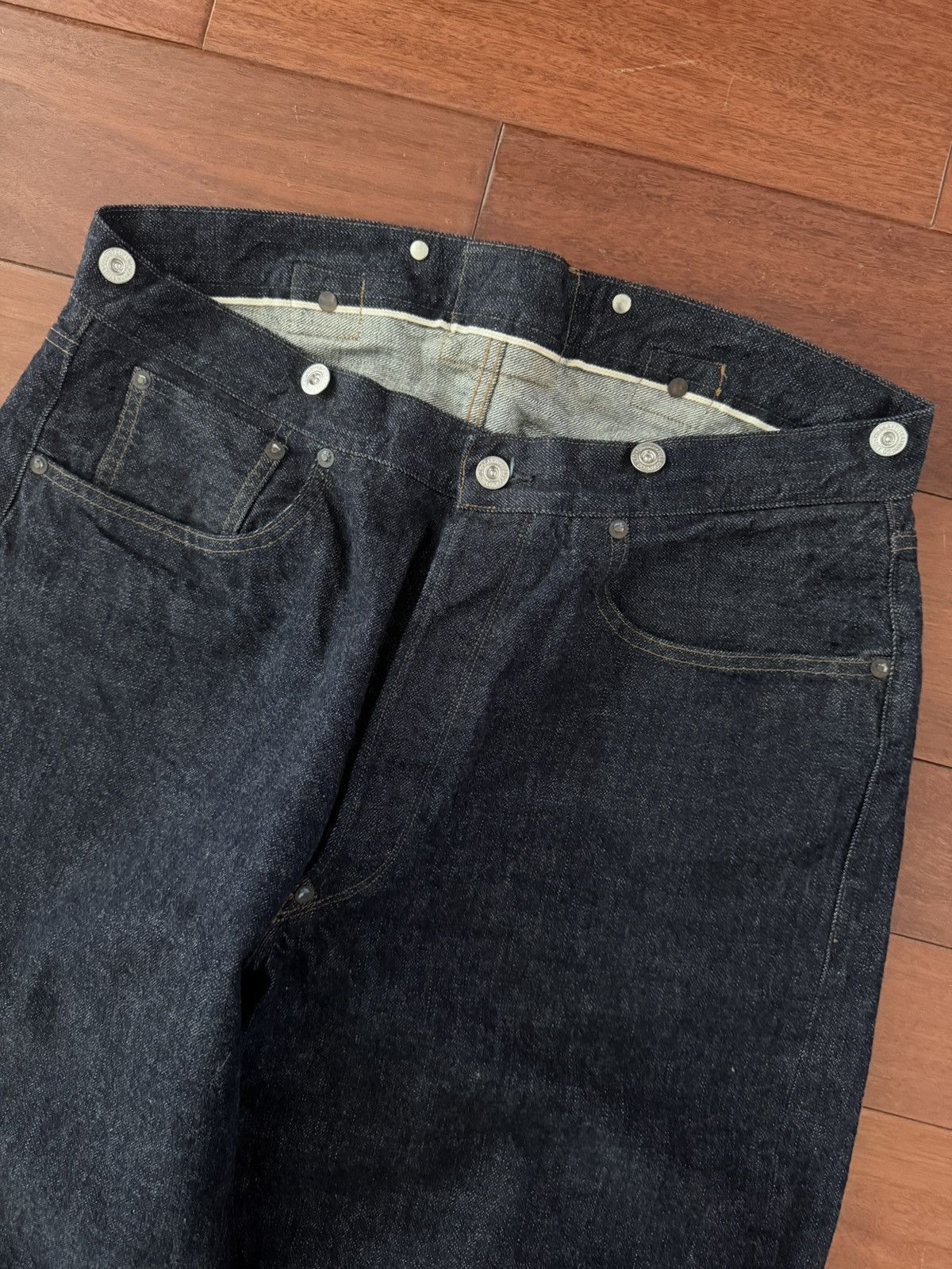 Full Count & Co. Fullcount 1373 Cinch Back Denim Jeans One Wash Size US 34 / EU 50 - 4 Thumbnail