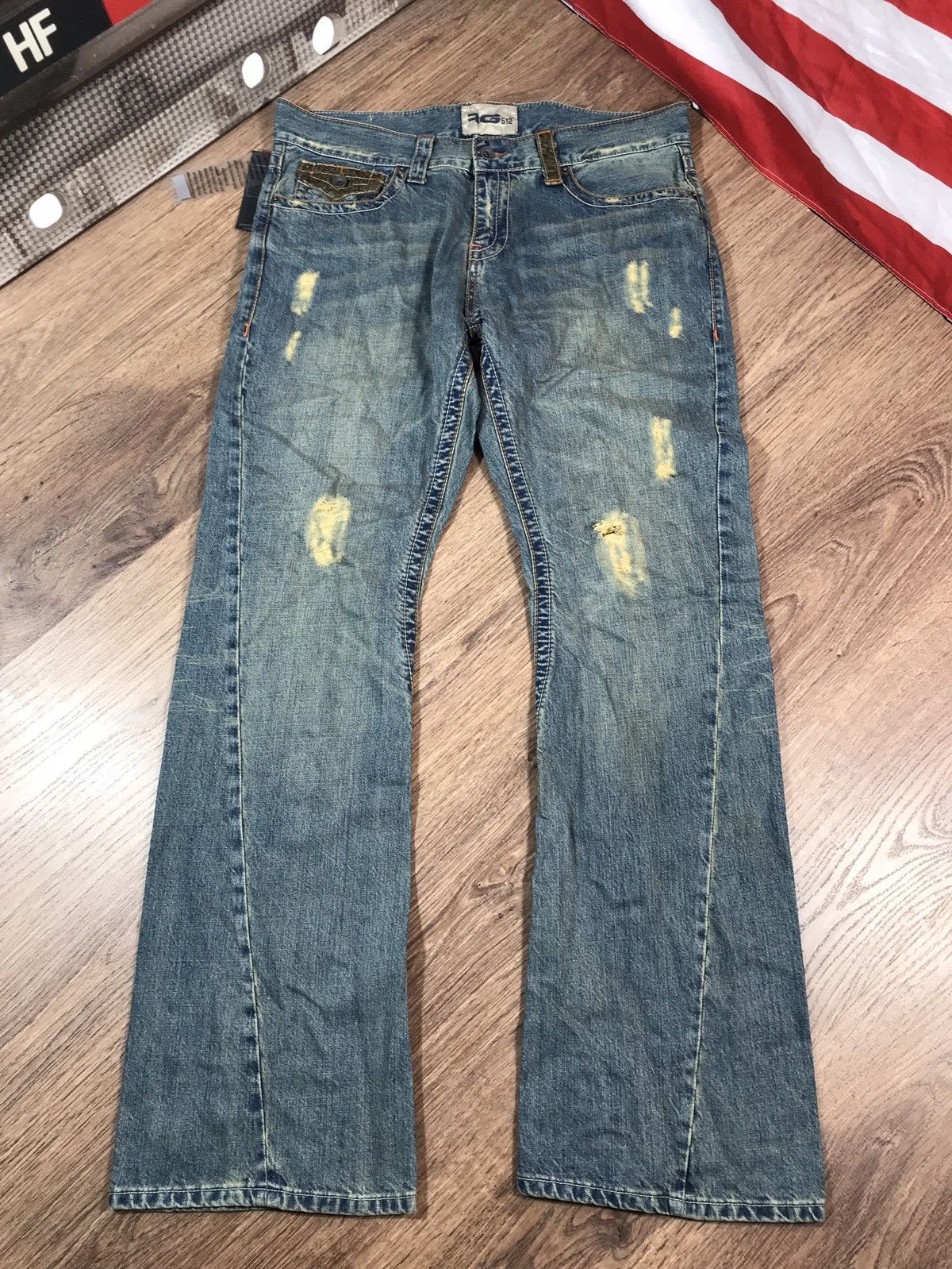Japanese Brand RH 512 Distressed Jeans Vintage Size US 36 / EU 52 - 1 Thumbnail