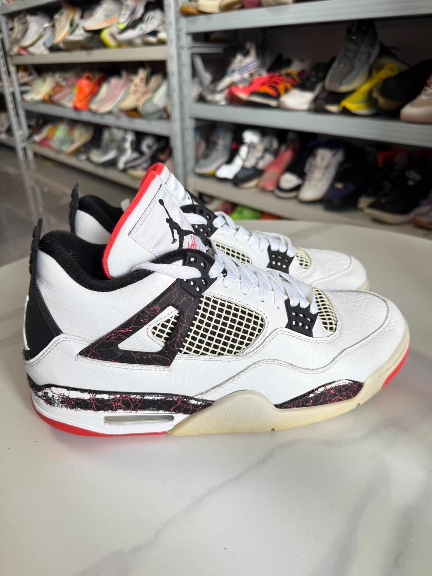 Nike Air Jordan 4 Hot Lava, white and red colorway Q10 Size US 11 / EU 44 - 1 Thumbnail
