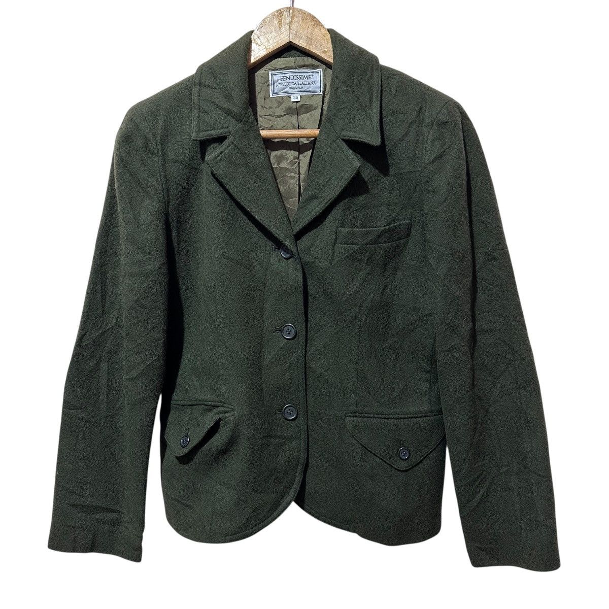Fendi Vintage Fendissime Wool Blazer Jacket (Made in Japan) Size XS / US 0-2 / IT 36-38 - 1 Thumbnail