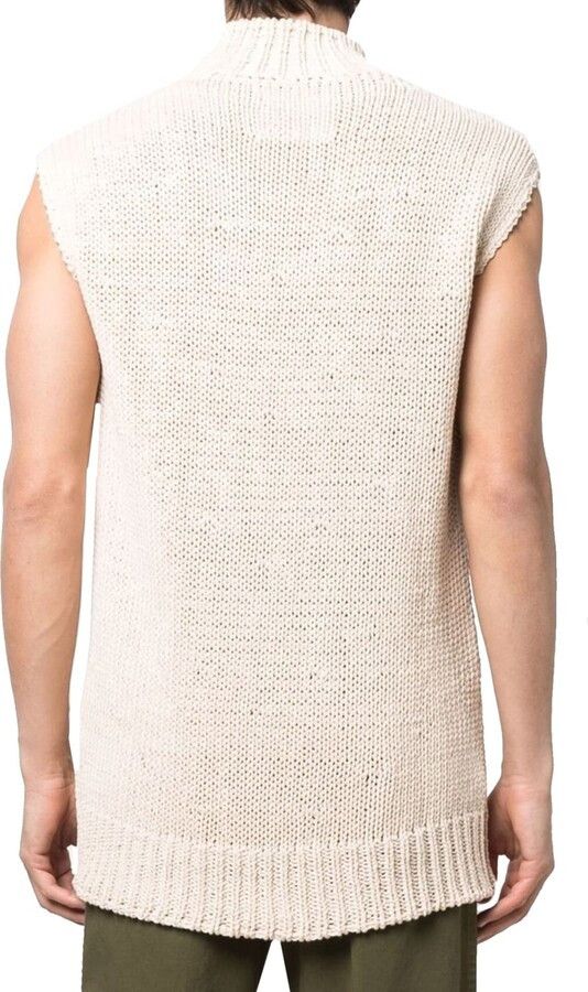 Jil Sander o1y1124 Sleeveless High Neck Print Vest Pullover in Multico Size US S / EU 44-46 / 1 - 3 Thumbnail