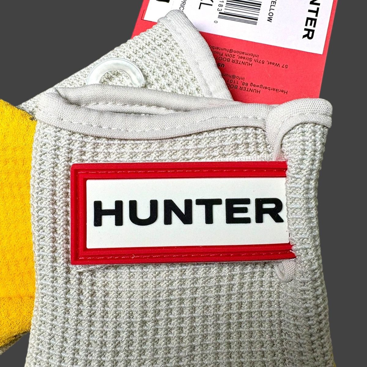 Hunter Hunter Rubberized Logo Work Gloves Yellow Red Sz L/XL Unisex Size ONE SIZE - 5 Thumbnail