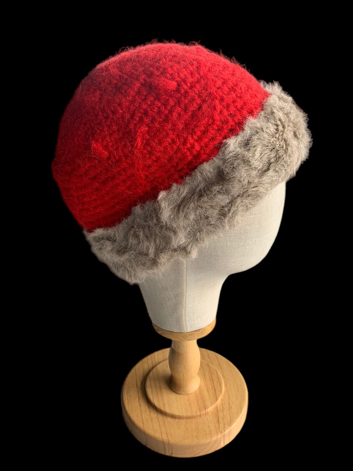 Japanese Brand × Kapital × Vintage Crochet Knitted Fur Hairy Rare Beanie Hats☠️ Size ONE SIZE - 2 Thumbnail