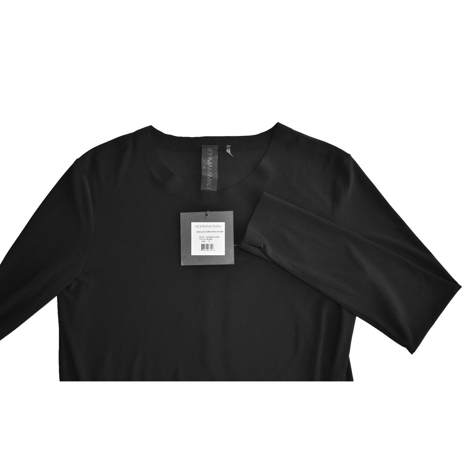 Norma Kamali NWT NORMA KAMALI Black Long Sleeve Crew Knee Length Dress M Size M / US 6-8 / IT 42-44 - 4 Thumbnail