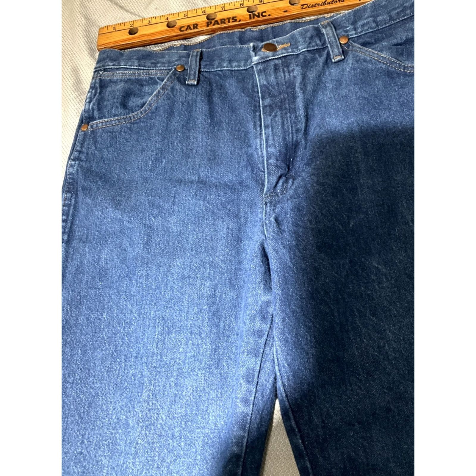 Wrangler Wrangler Jeans Mens 35x30 Blue 936PWD Cowboy Cut Denim Western Pants Regular Slim Bootcut 5-Pocket Wrangler Cowboy Cut Mens Jeans Blue 936PWD Size US 35 - 3 Thumbnail