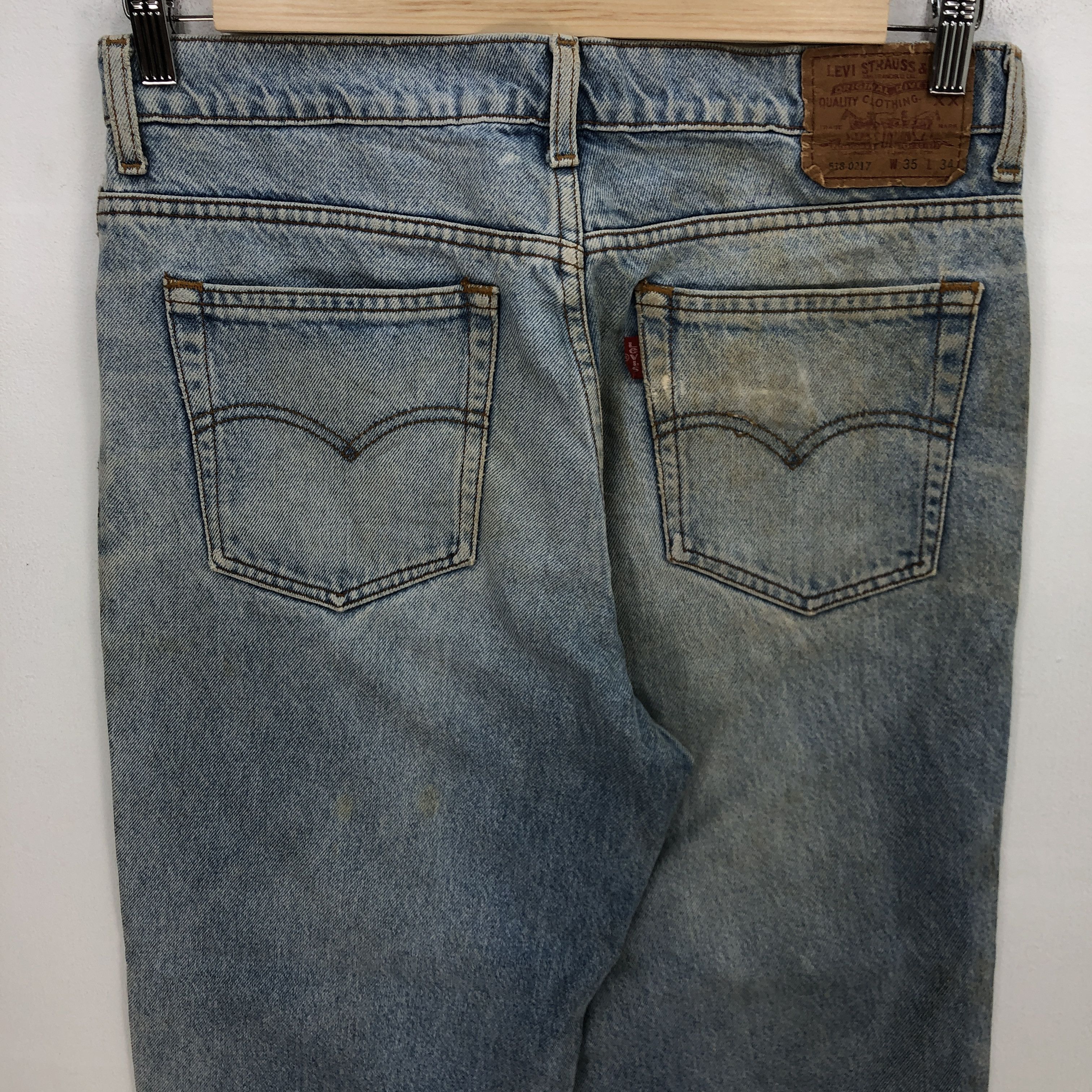 Levi's × Vintage Vintage Levis 518 Light Wash Jeans Levi's Faded Ripped Denim Size US 32 / EU 48 - 4 Thumbnail
