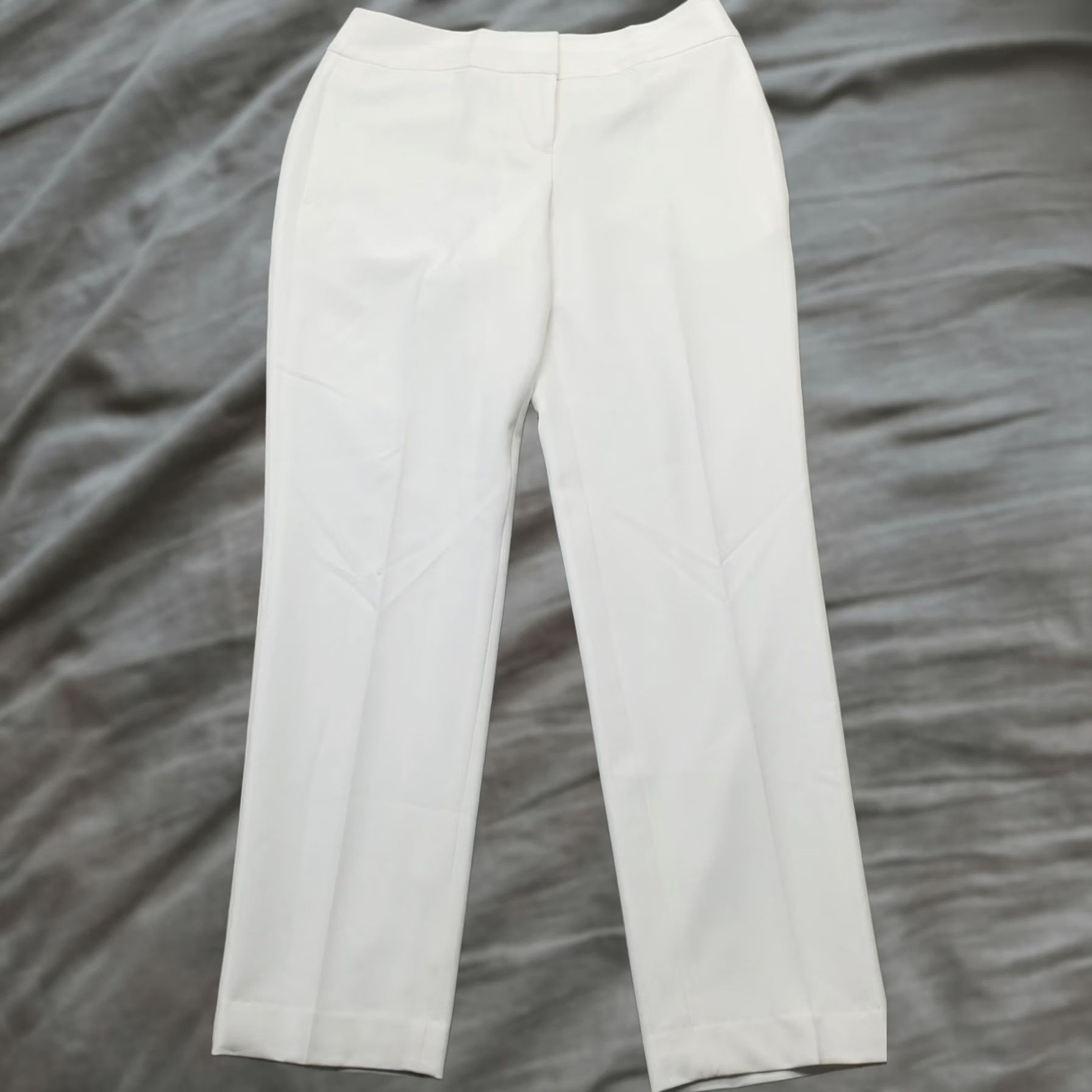 Evan Picone Evan-Picone Black Label Pants Womens 4 White Stretch Flat Front Straight Fit Shirt Shoes? Size 27" / US 4 / IT 40 - 1 Thumbnail