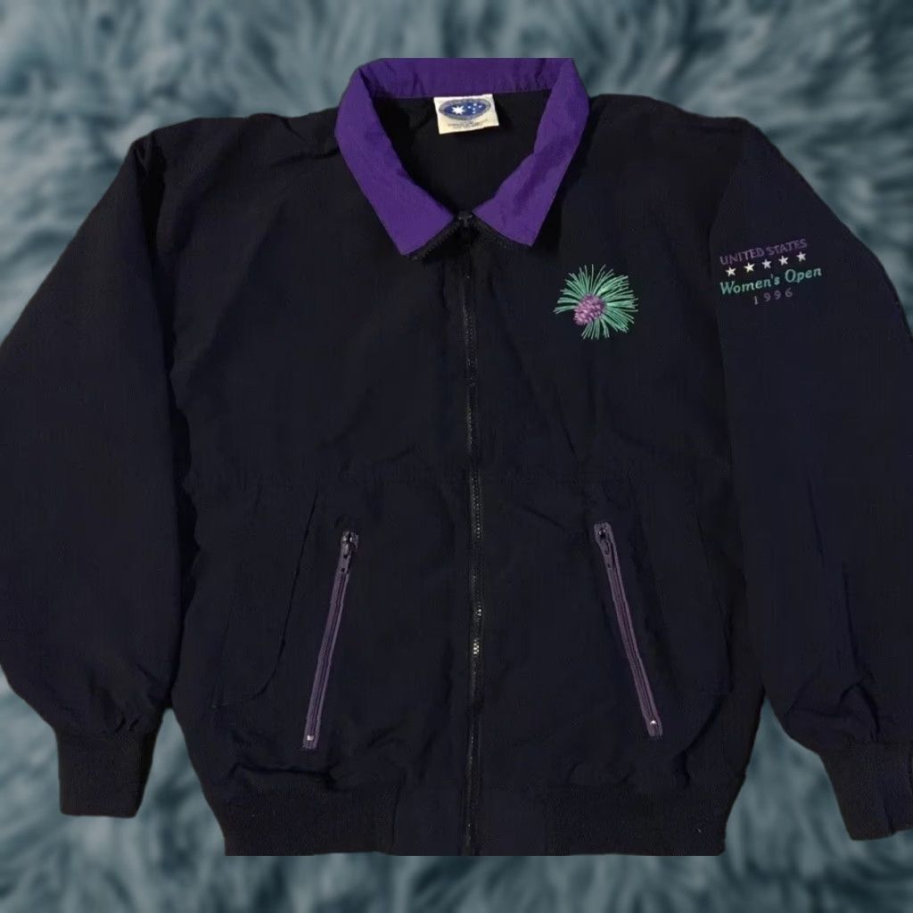 PGA Tour VINTAGE 90s US Womens Open Pine Needles Golf Jacket S Blue Nike ACG Bulls Bomber Jacket Sports USA University College Grunge Retro 80s 90s Size S / US 4 / IT 40 - 1 Thumbnail