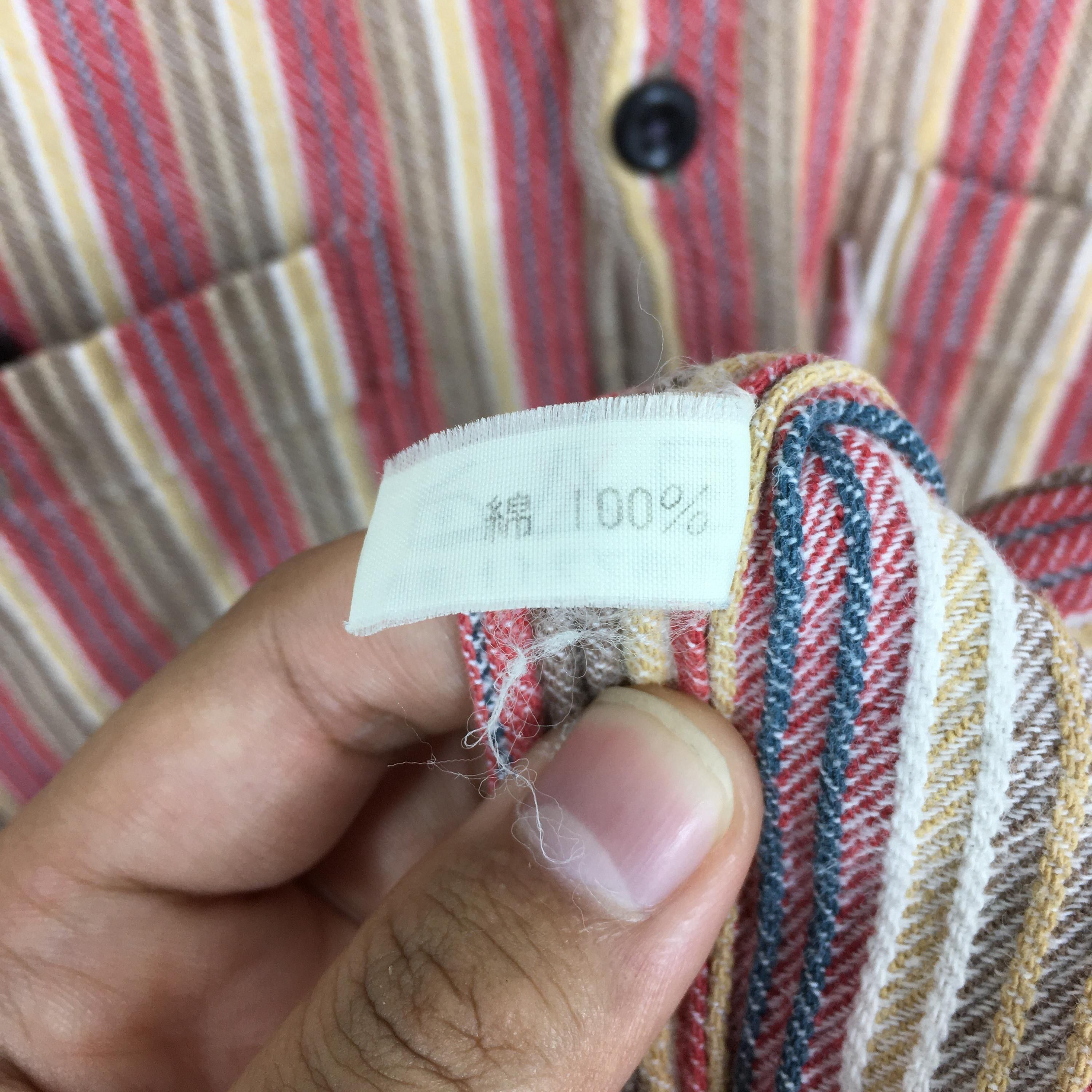 Flannel × Vintage Vintage 80s Pear Diver Vertical Stripes Flannel Shirt Medium Size US M / EU 48-50 / 2 - 6 Thumbnail