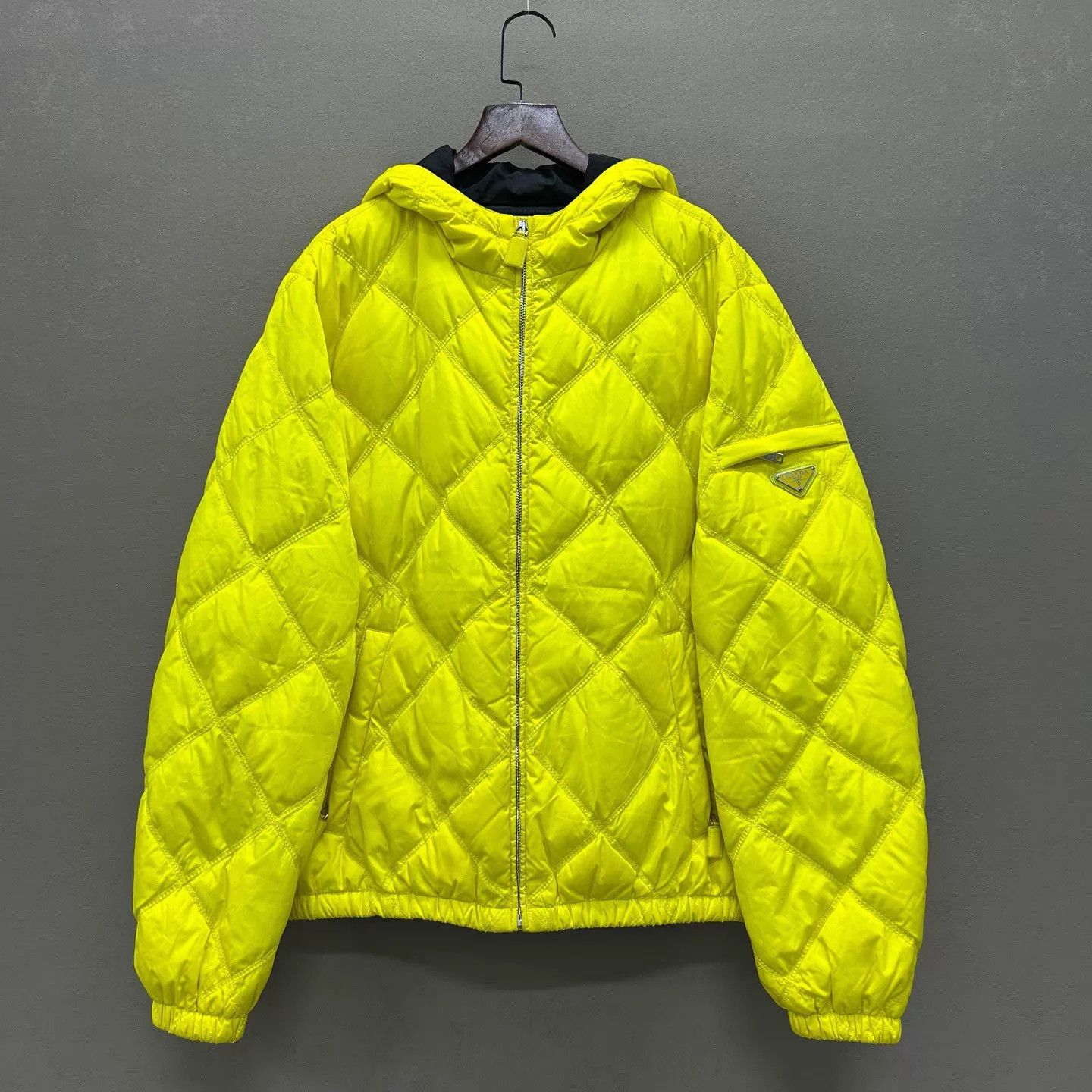 Prada PRADA 99 New Yellow Quilted Triangle Logo Puffer 50 Size US M / EU 48-50 / 2 - 1 Thumbnail