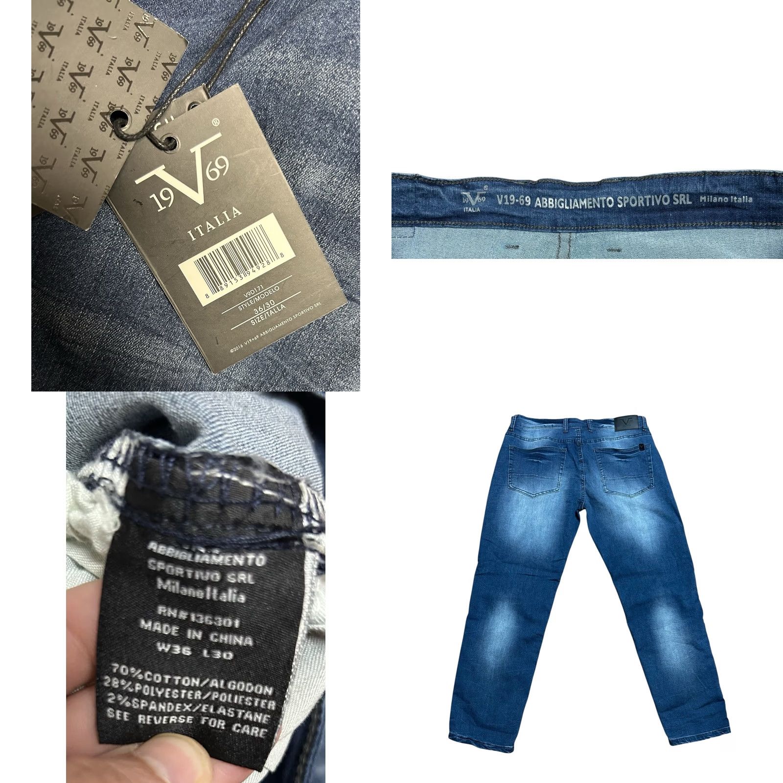 Vintage V1969 Italia Jeans Angie to Sportive SRI 36x30 NWT Men Jeans Biker Slim Straight Shirt? Size US 38 / EU 54 - 8 Thumbnail