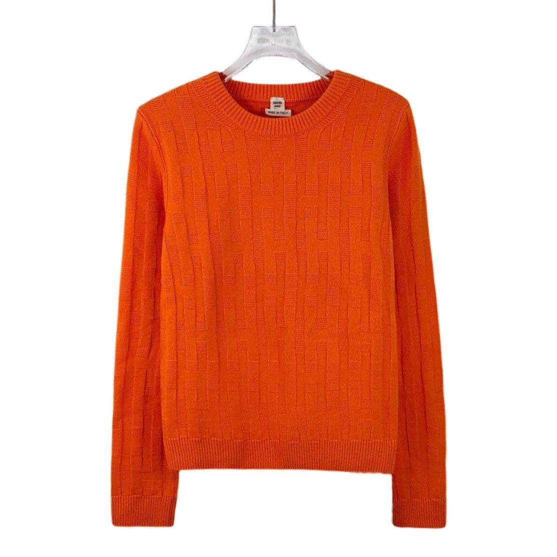 Hermes Hermes Orange Ribbed Wool Crew Neck Long Sleeve Knit Sweater Size XS / US 0-2 / IT 36-38 - 1 Thumbnail