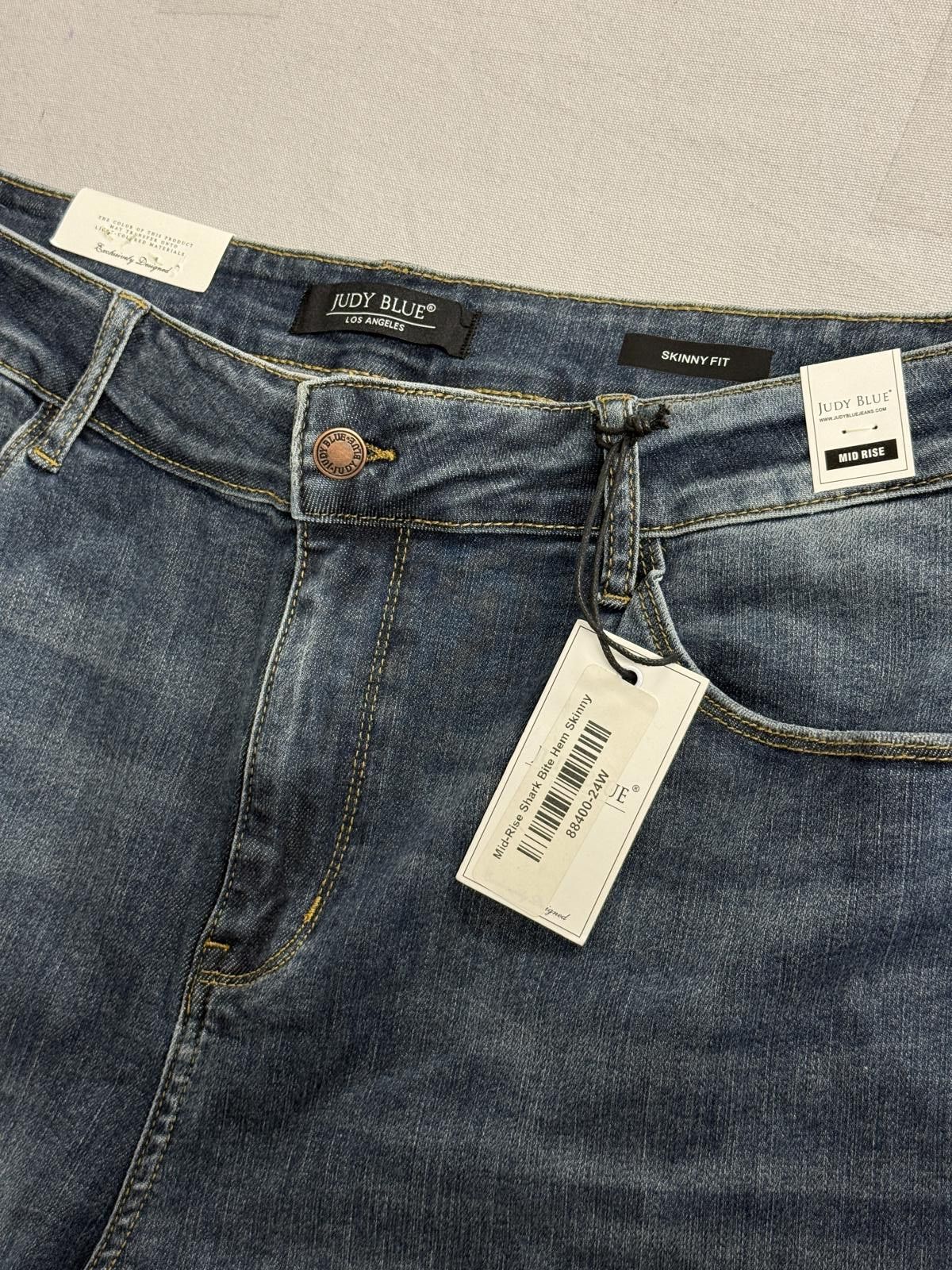 Other Judy Blue Jeans Mid-Rise Shark Bite Hem Skinny NWT Size 24W Size 42" / US 20 - 5 Thumbnail