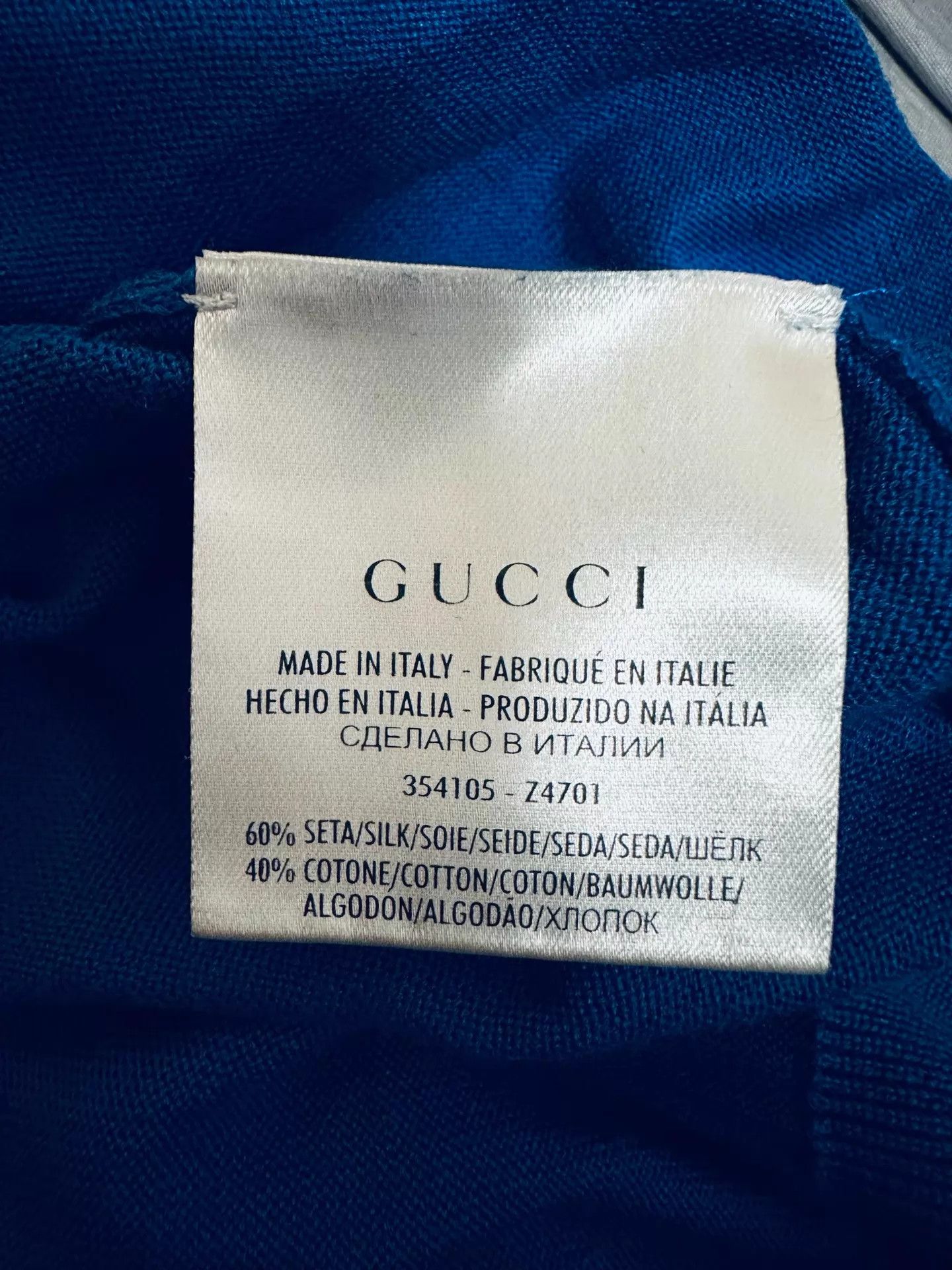 Gucci GUCCI Limited Edition Embroidered Logo Blue Knit Sweater L Size L / US 10 / IT 46 - 7 Thumbnail