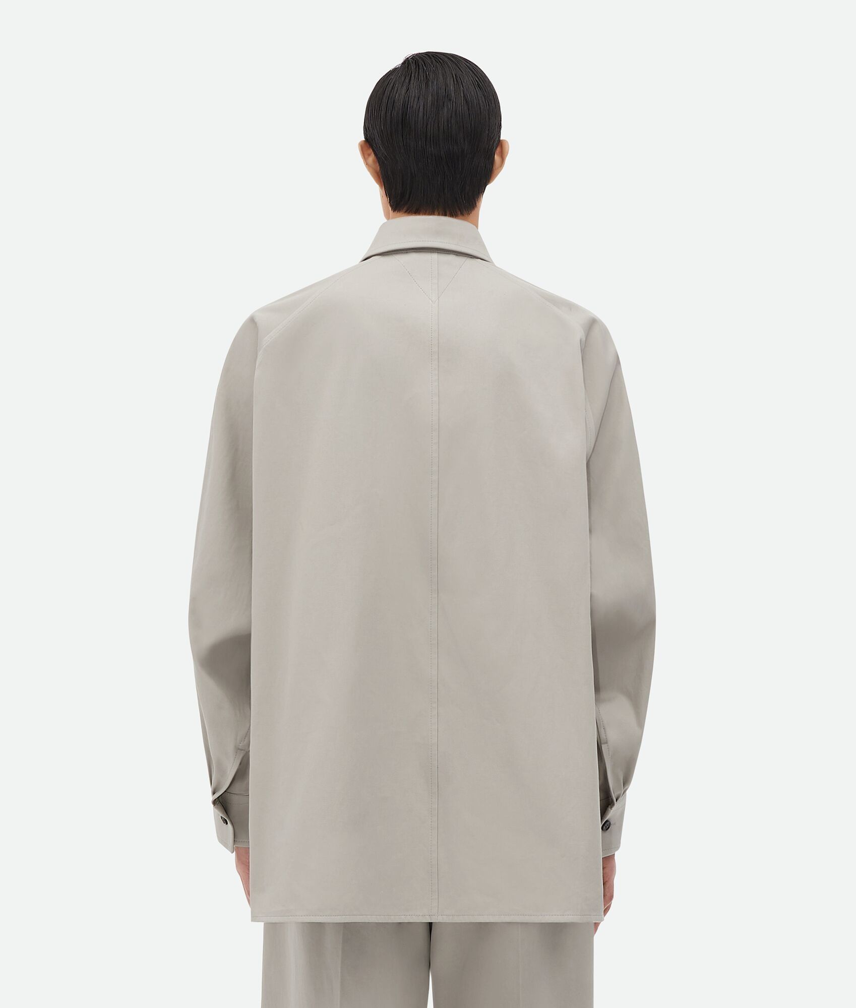 Bottega Veneta o1bcso1str0925 Cotton Twill Overshirt in Agate Grey Size US L / EU 52-54 / 3 - 3 Thumbnail