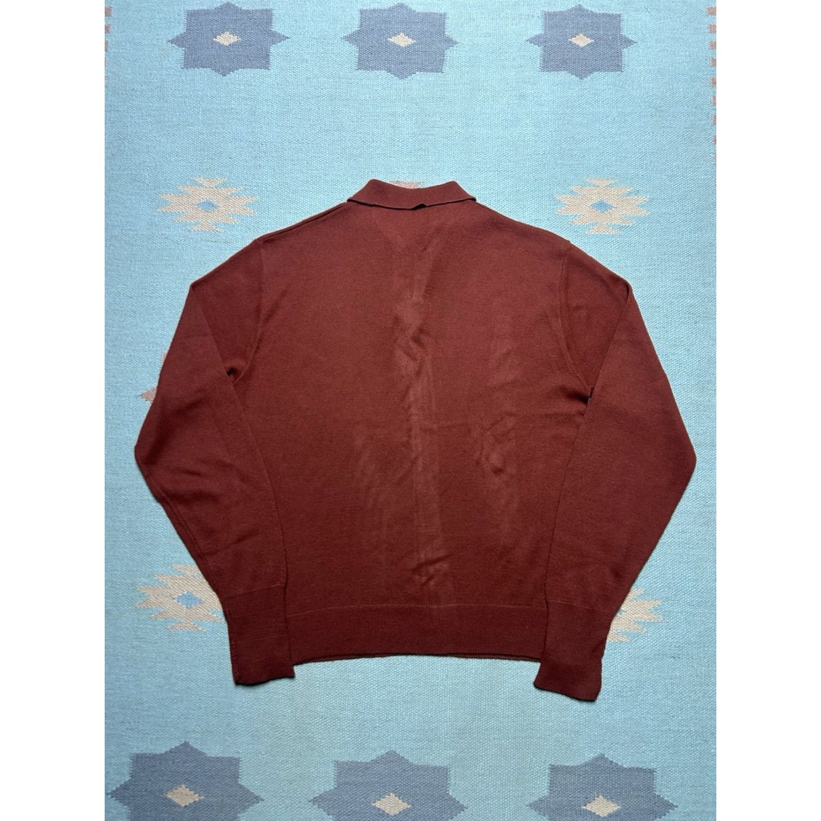 Jantzen VINTAGE Jantzen Polo Shirt Long Sleeve Acrylic Knit Burnt Orange Mens Large Size US L / EU 52-54 / 3 - 5 Thumbnail