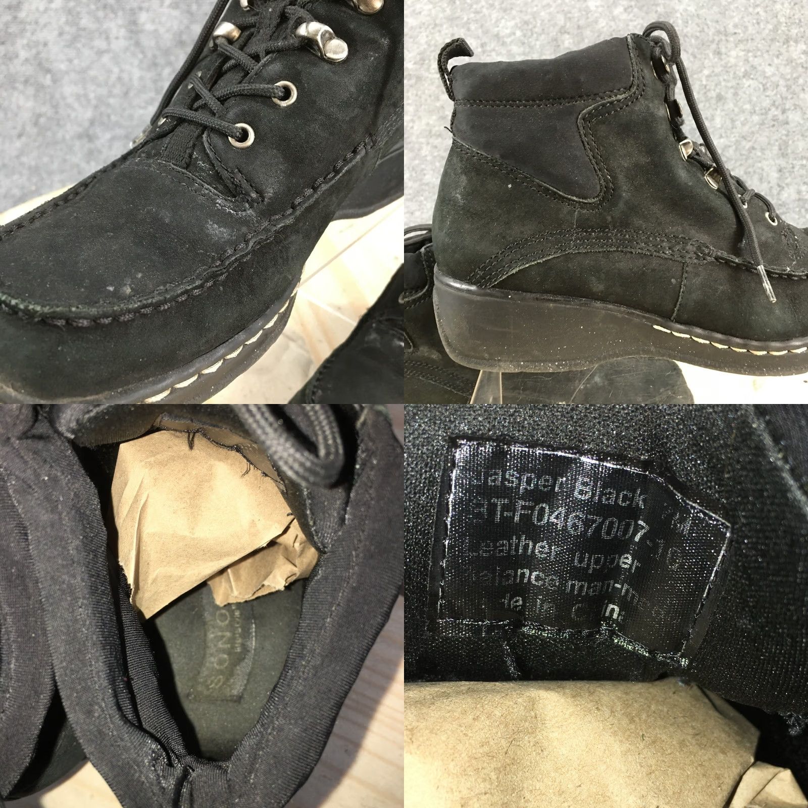 Vintage Sonoma Boots Womens 7 M Jasper Ankle Booties Black Leather Moc Toe Wedge Heels - China Size US 7 / IT 37 - 10 Thumbnail