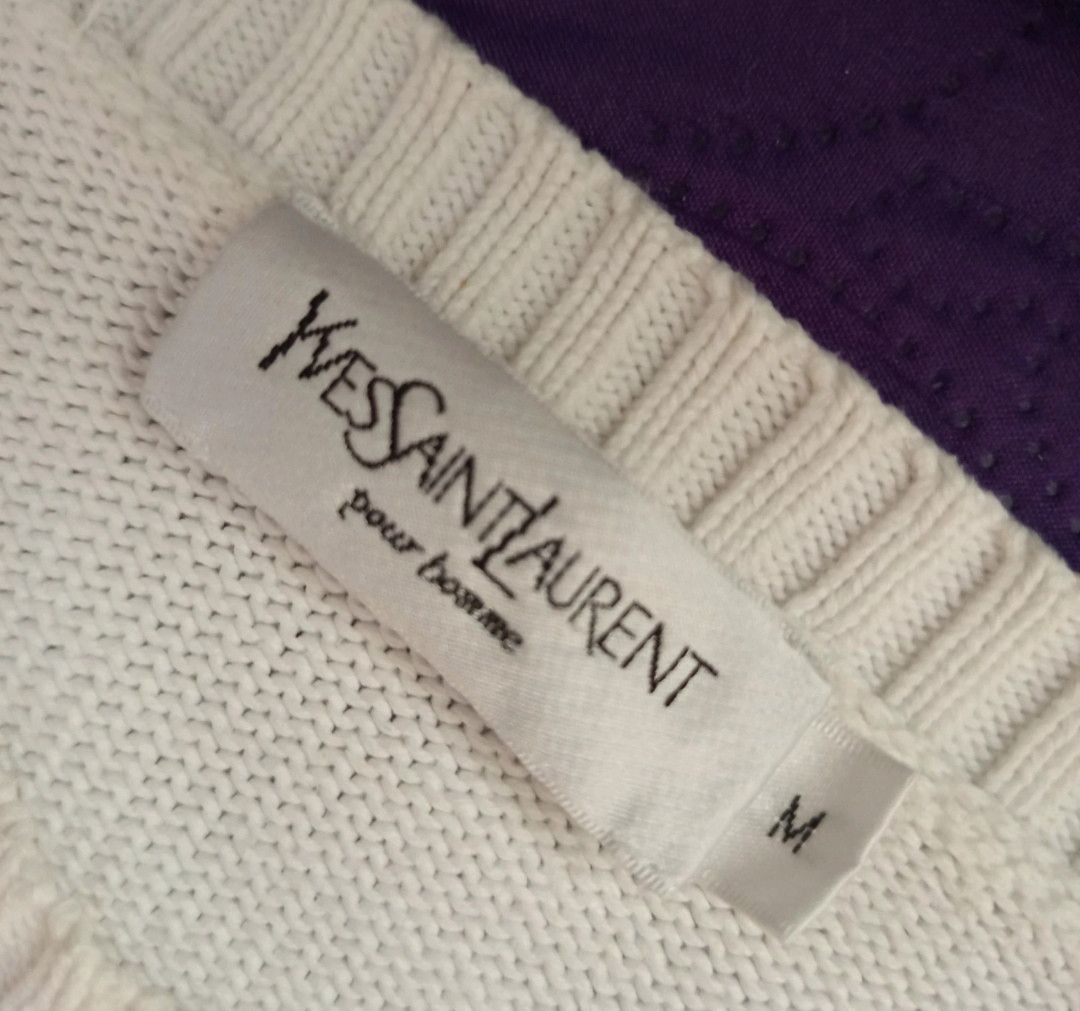 Yves Saint Laurent Yves Saint Laurent White Sweatshirt Size M Size US M / EU 48-50 / 2 - 6 Thumbnail