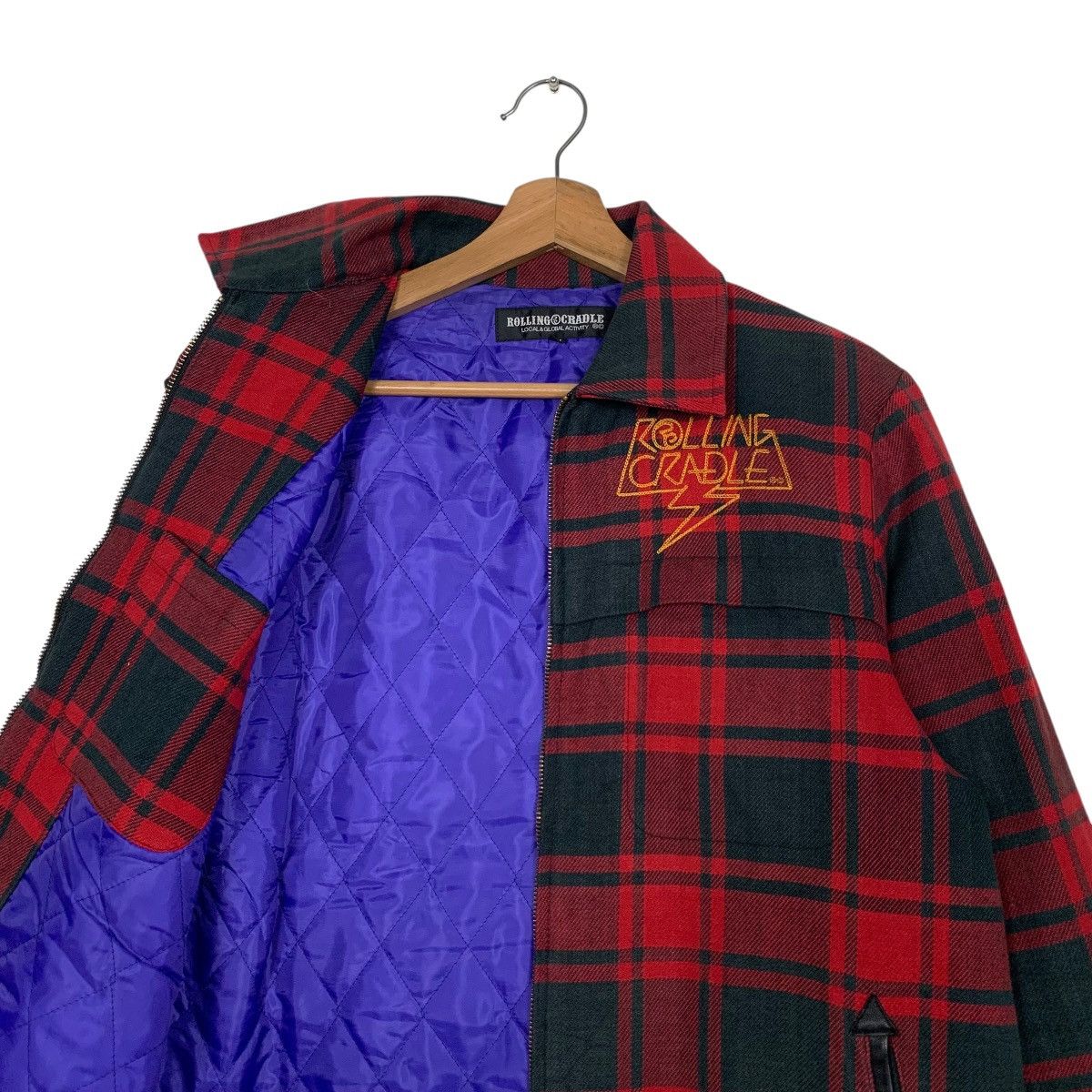 Japanese Brand ROLLING CRADLE Buffalo Check Pattern Work Jacket #2714-C122 Size US M / EU 48-50 / 2 - 12 Thumbnail