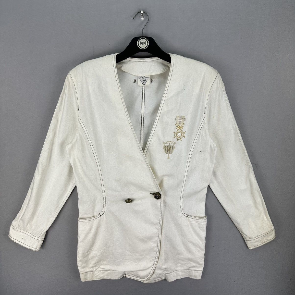 Japanese Brand Vintage 90's Cardigan Embroidered Logo by Ville d'azur40 Size S / US 4 / IT 40 - 1 Thumbnail