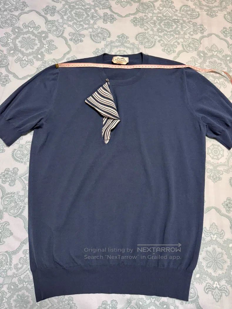 Hermes Hermes Short Sleeve, Limited Edition, Unique Collar Design Size US L / EU 52-54 / 3 - 3 Thumbnail