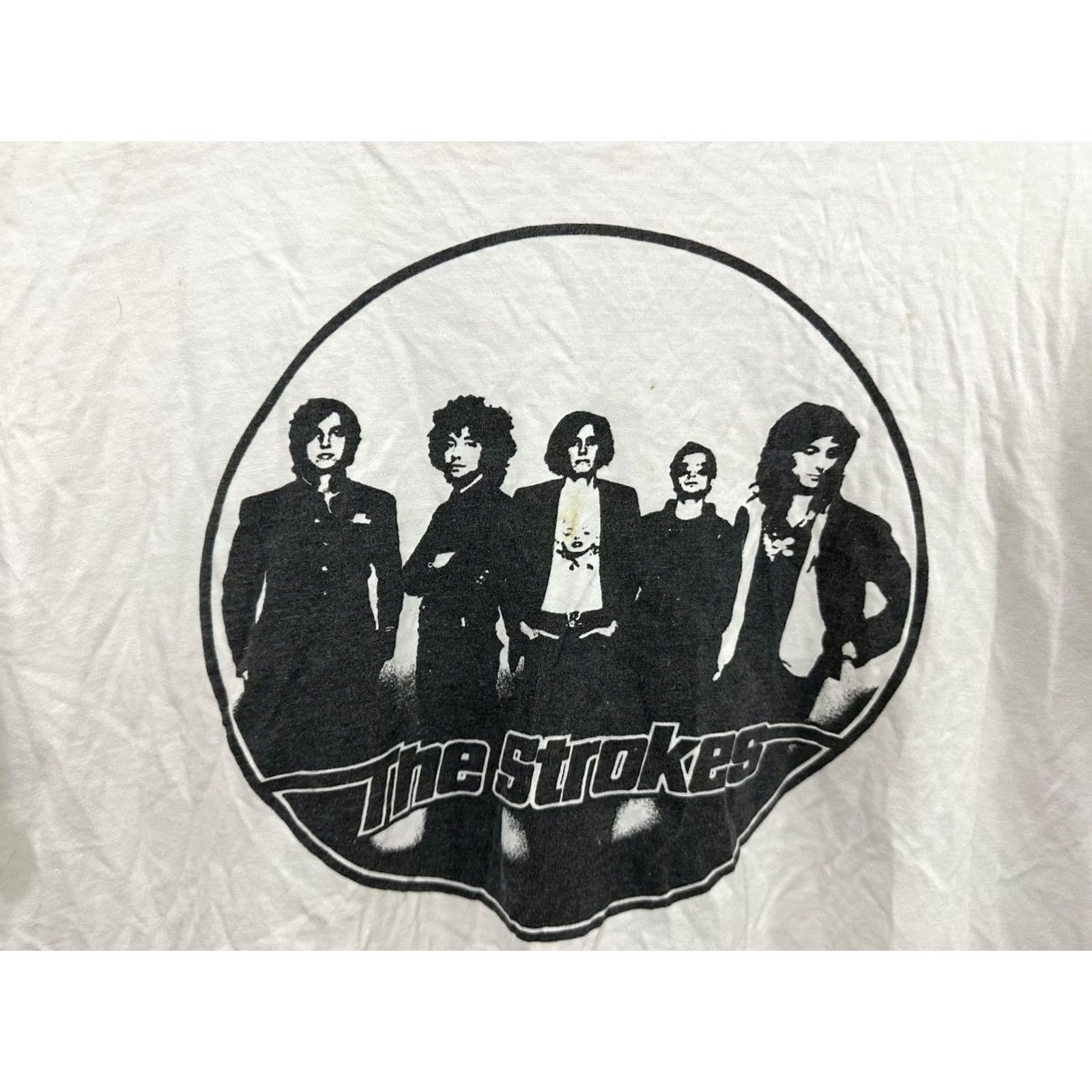 Vintage RARE VTG The Strokes Promo Concert Tour Band Worn Thin T-Shirt XL Men White Distressing, Arctic Monkeys, Kings of Leon Size US XL / EU 56 / 4 - 2 Thumbnail
