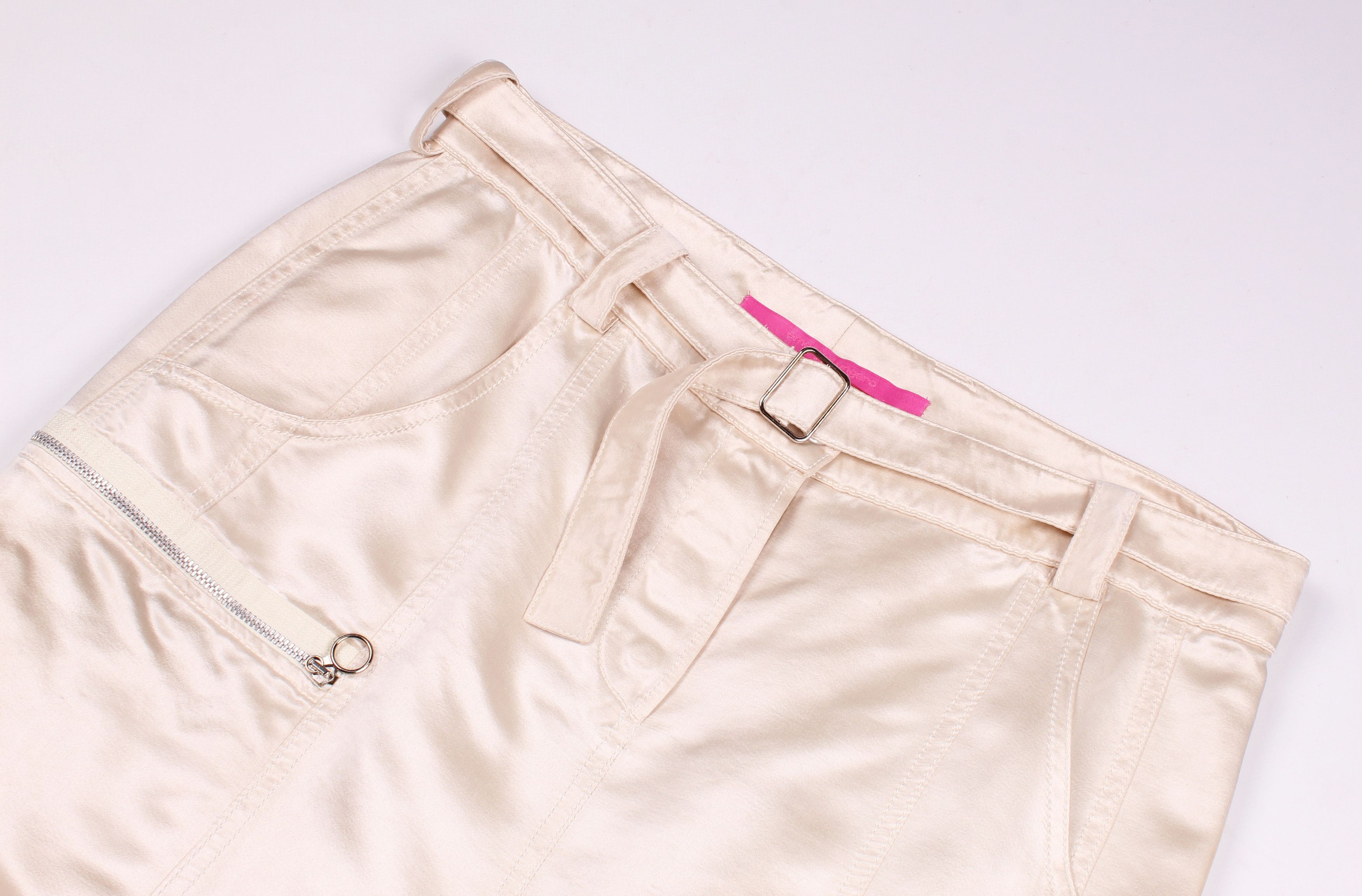 Emanuel Ungaro × Vintage Emanuel Ungaro Vintage Beige Silk Midi Skirt Size 30" / US 8 / IT 44 - 5 Thumbnail