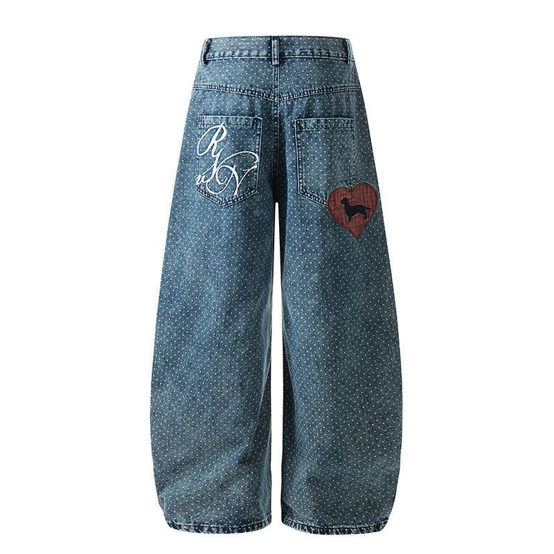 Japanese Brand American retro Vibe polka dot curved jeans for men Size US 32 / EU 48 - 2 Thumbnail
